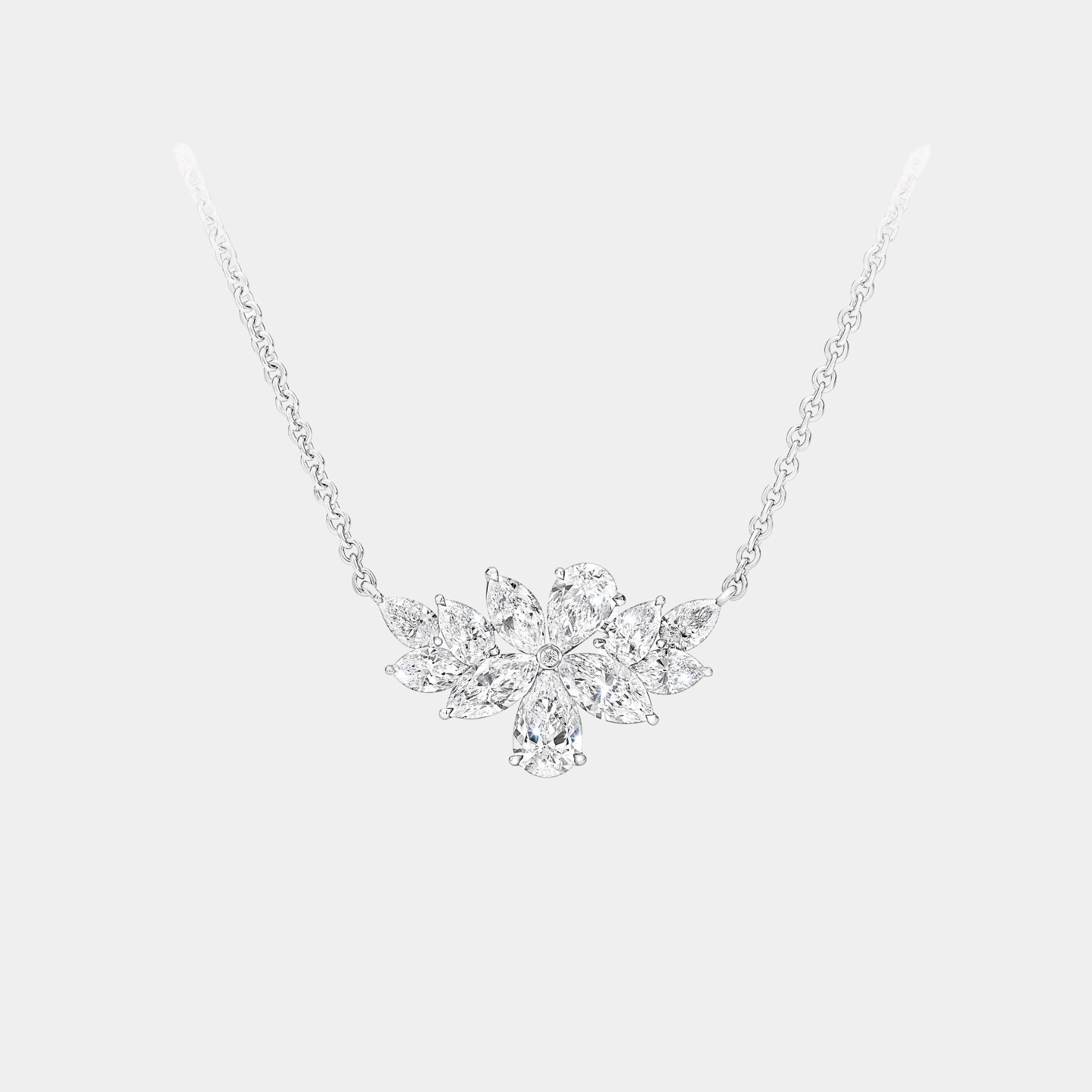 Classic Graff Pear Shape and Marquise Cut Diamond Pendant, Front