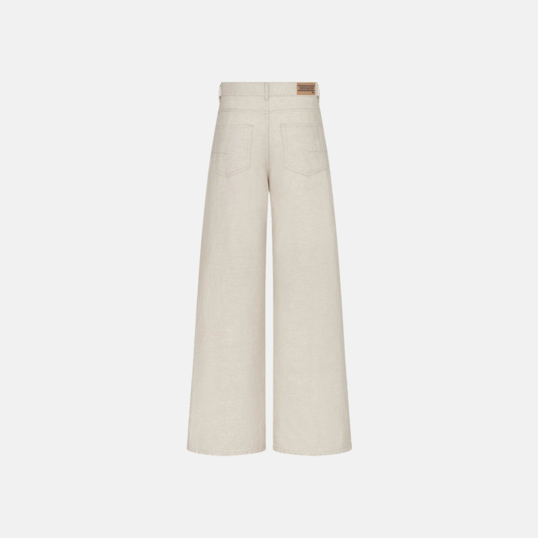 Dior 8 Flared Jeans D05 In Cotton And Linen Denim, Back