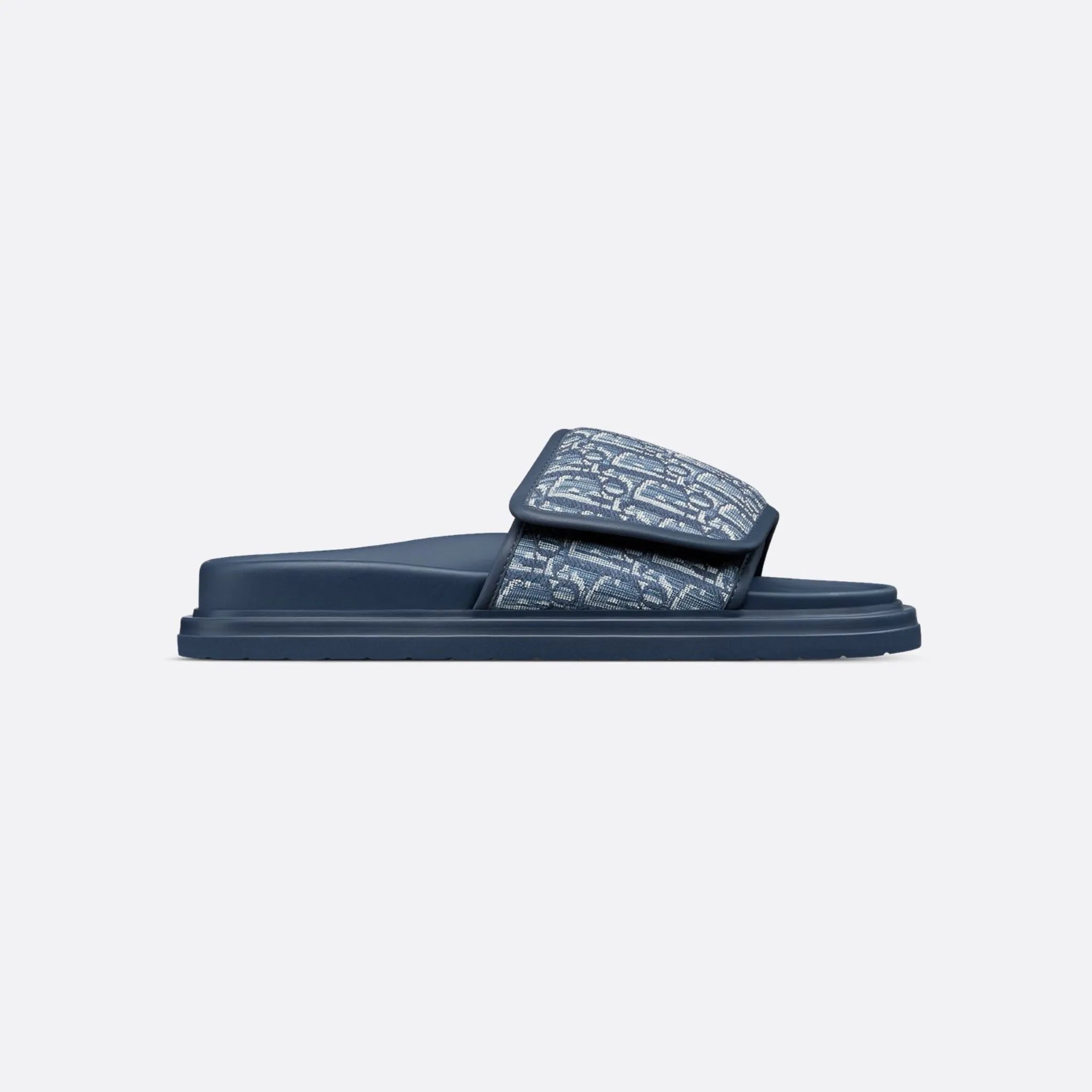 Dior Aqua Sandal In Dior Oblique Jacquard, Blue, Side