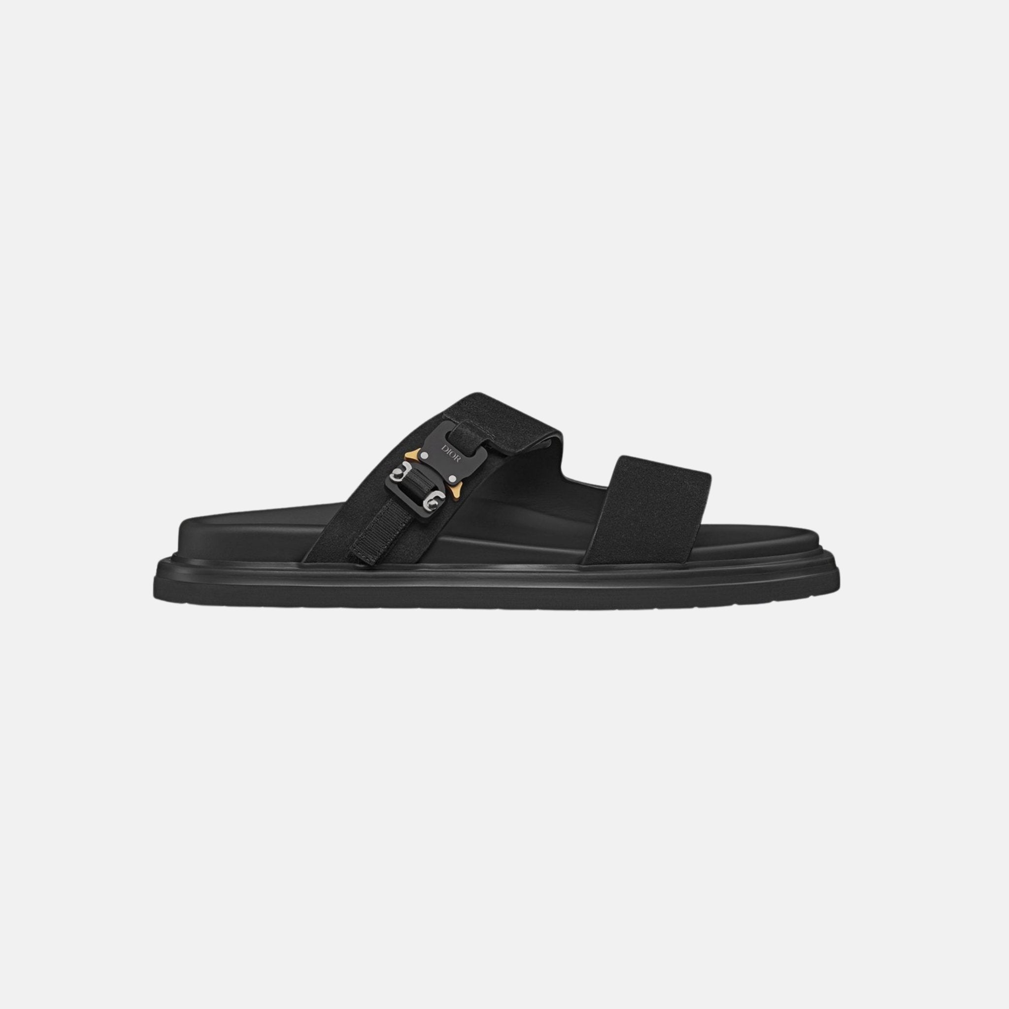Dior Aqua Sandal In Suede, Black, Side