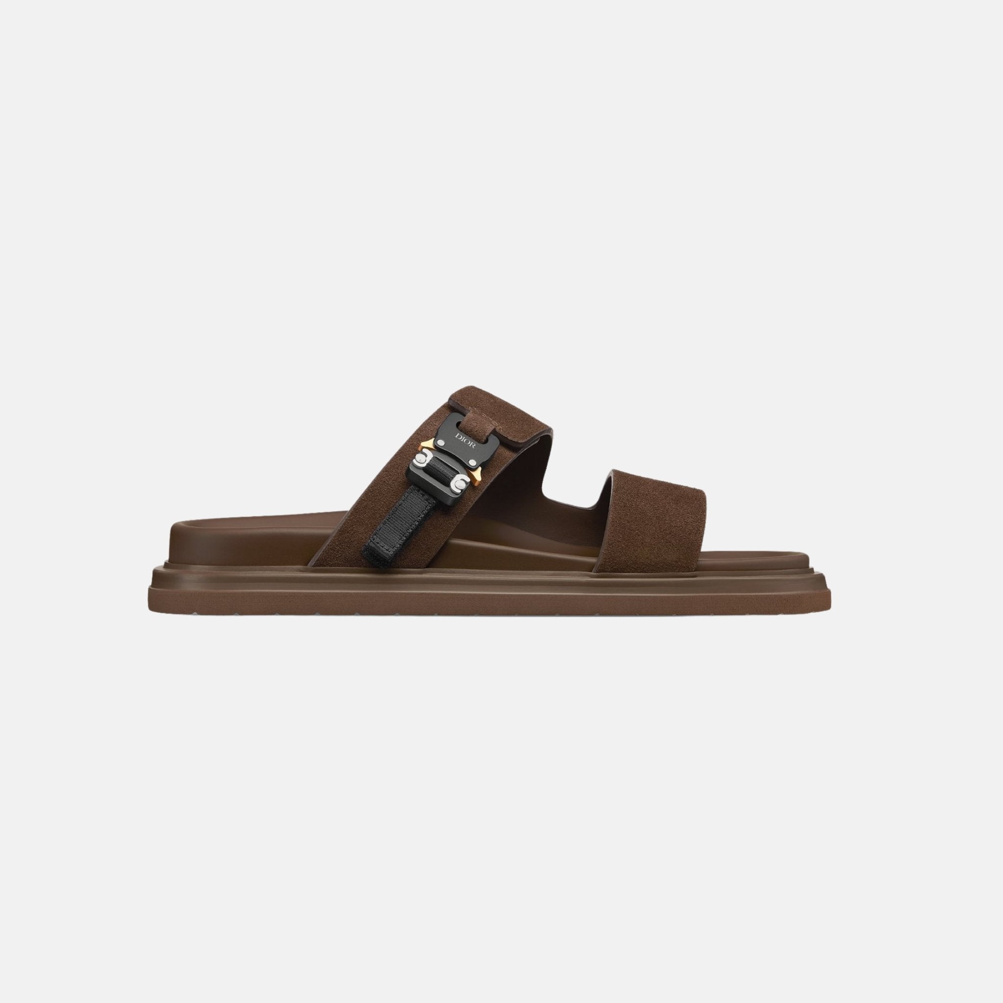 Dior Aqua Sandal In Suede, Brown, Side