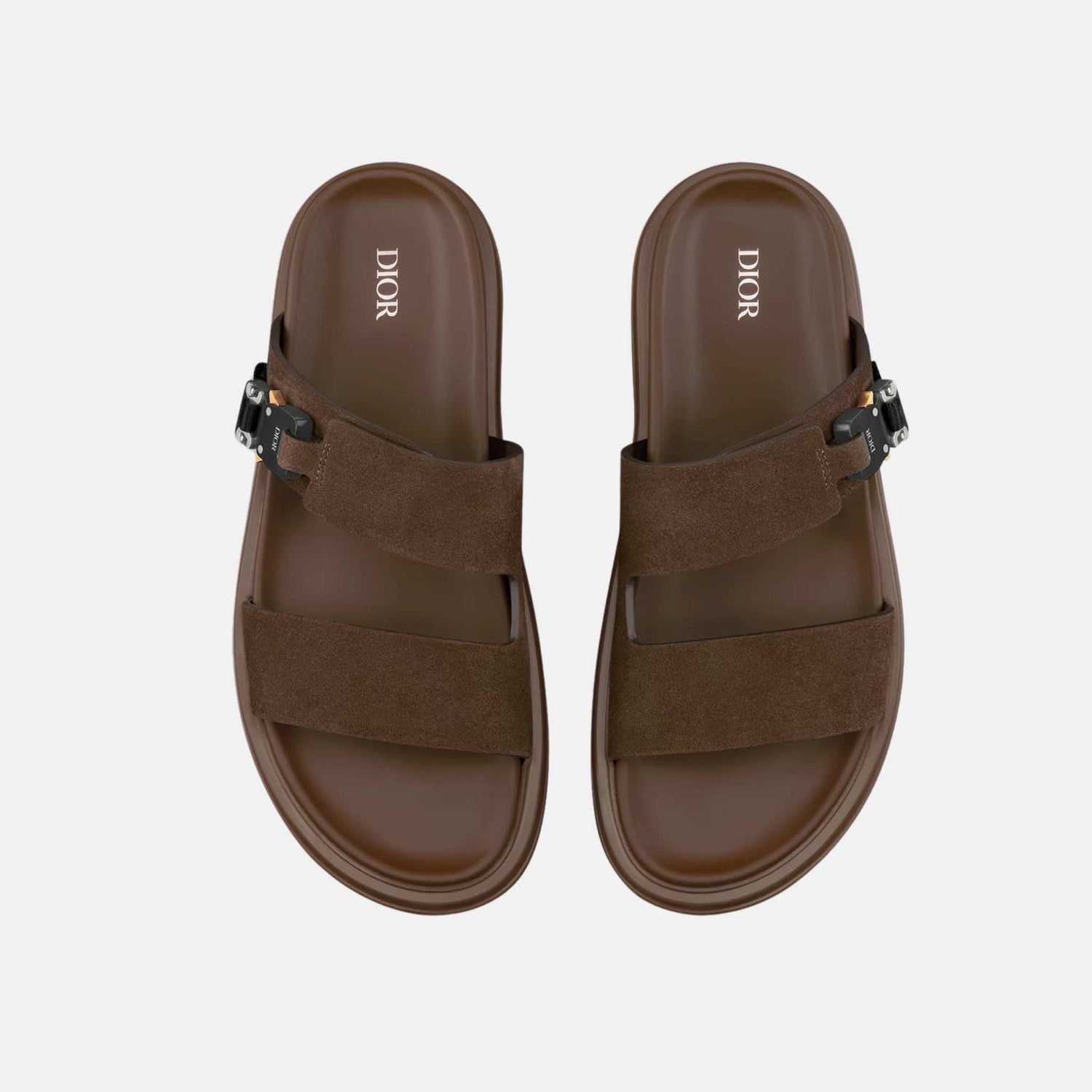 Dior Aqua Sandal In Suede, Brown, Top