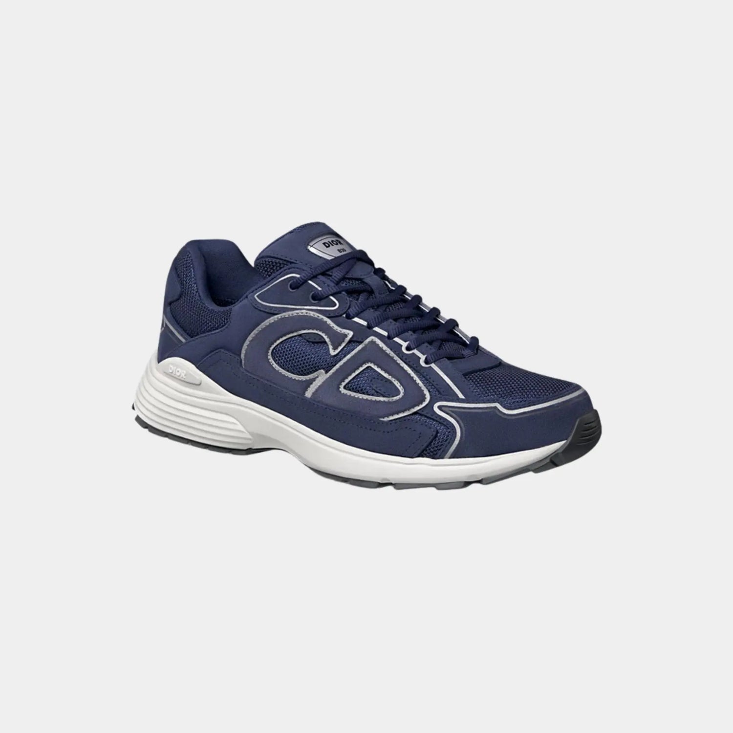 Dior B30 Countdown Sneaker Suede Cowhide Leather, Blue Marine, Front