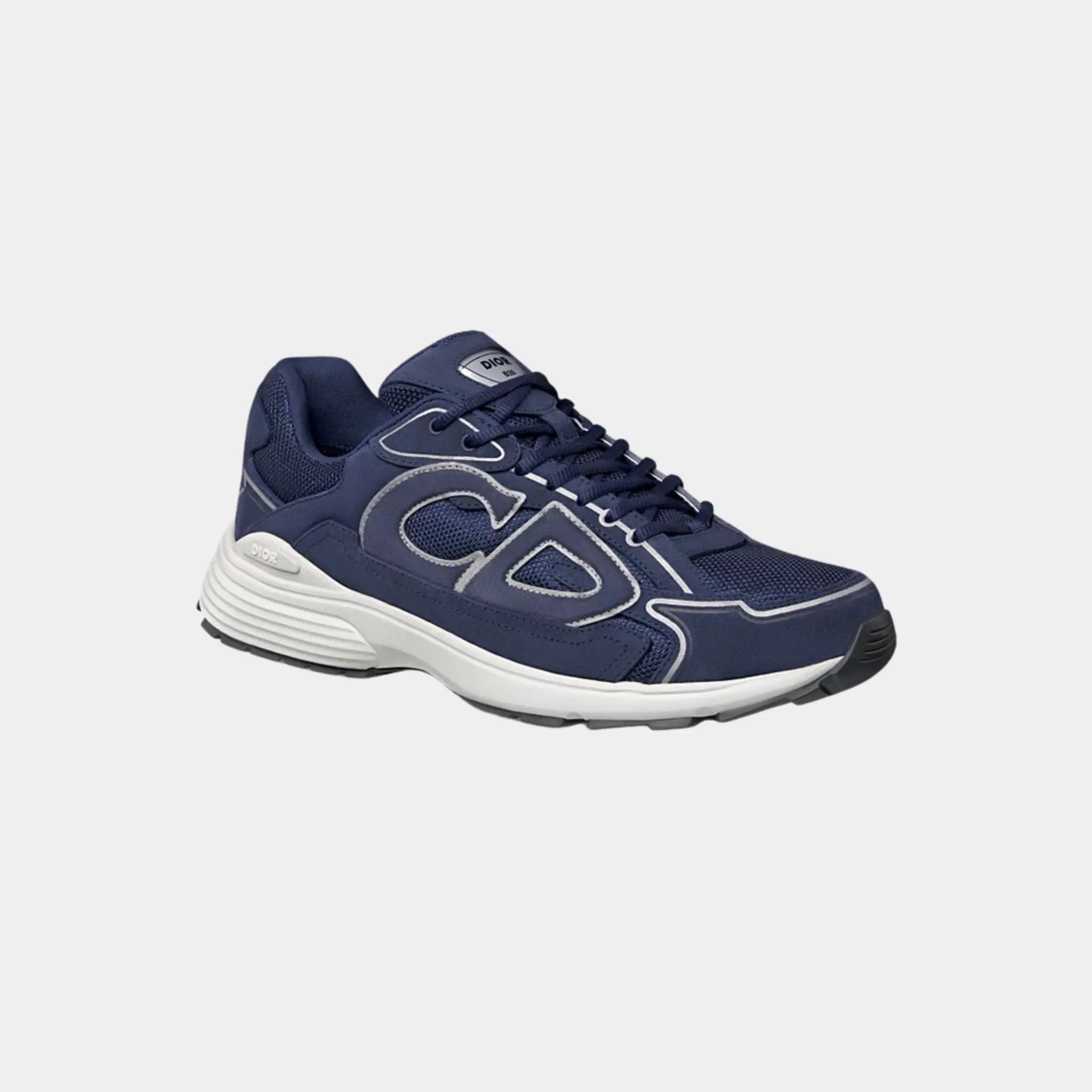 Dior B30 Countdown Sneaker Suede Cowhide Leather, Blue Marine, Front