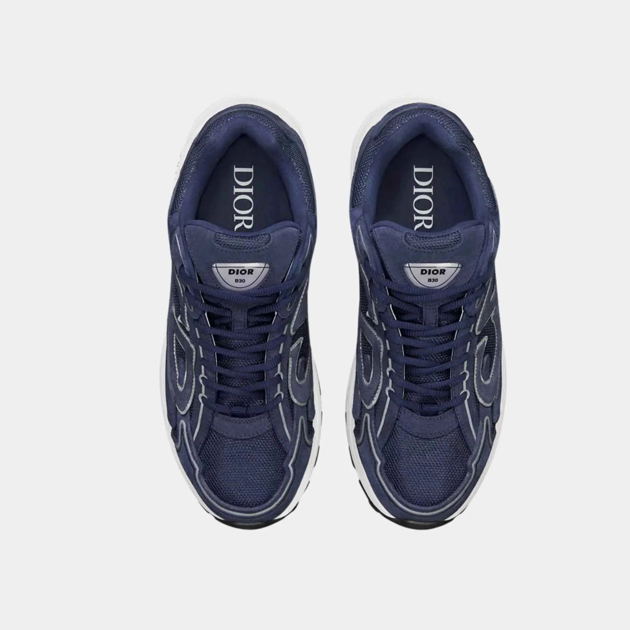 Dior B30 Countdown Sneaker Suede Cowhide Leather, Blue Marine, Top