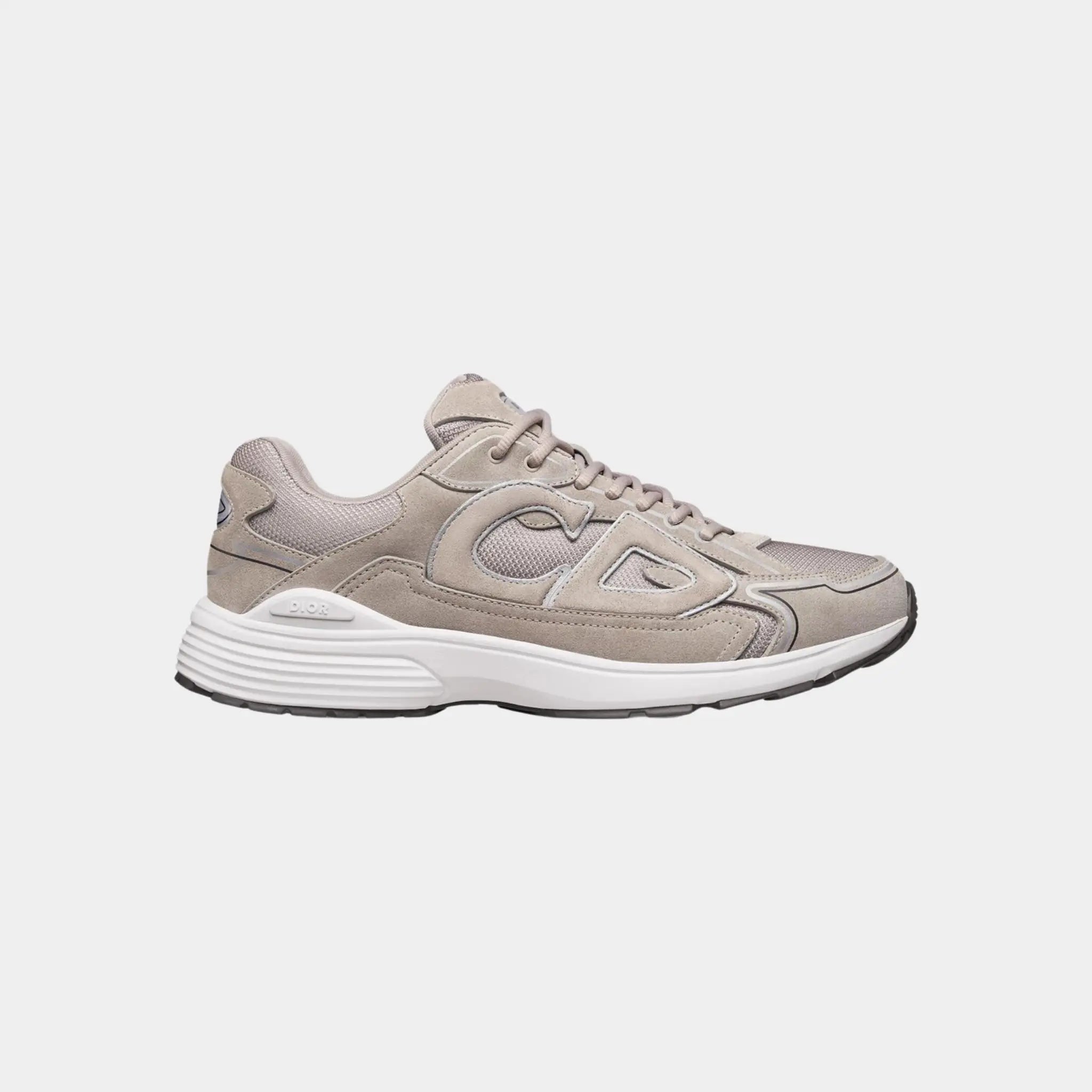 Dior B30 Countdown Sneaker Suede Cowhide Leather, Gris, Side