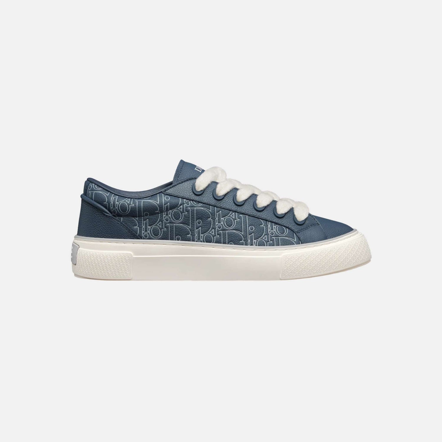 Dior B33 Spin Sneaker In Grained Calfskin And Gravity Outline Leather, Navy Blue, Side