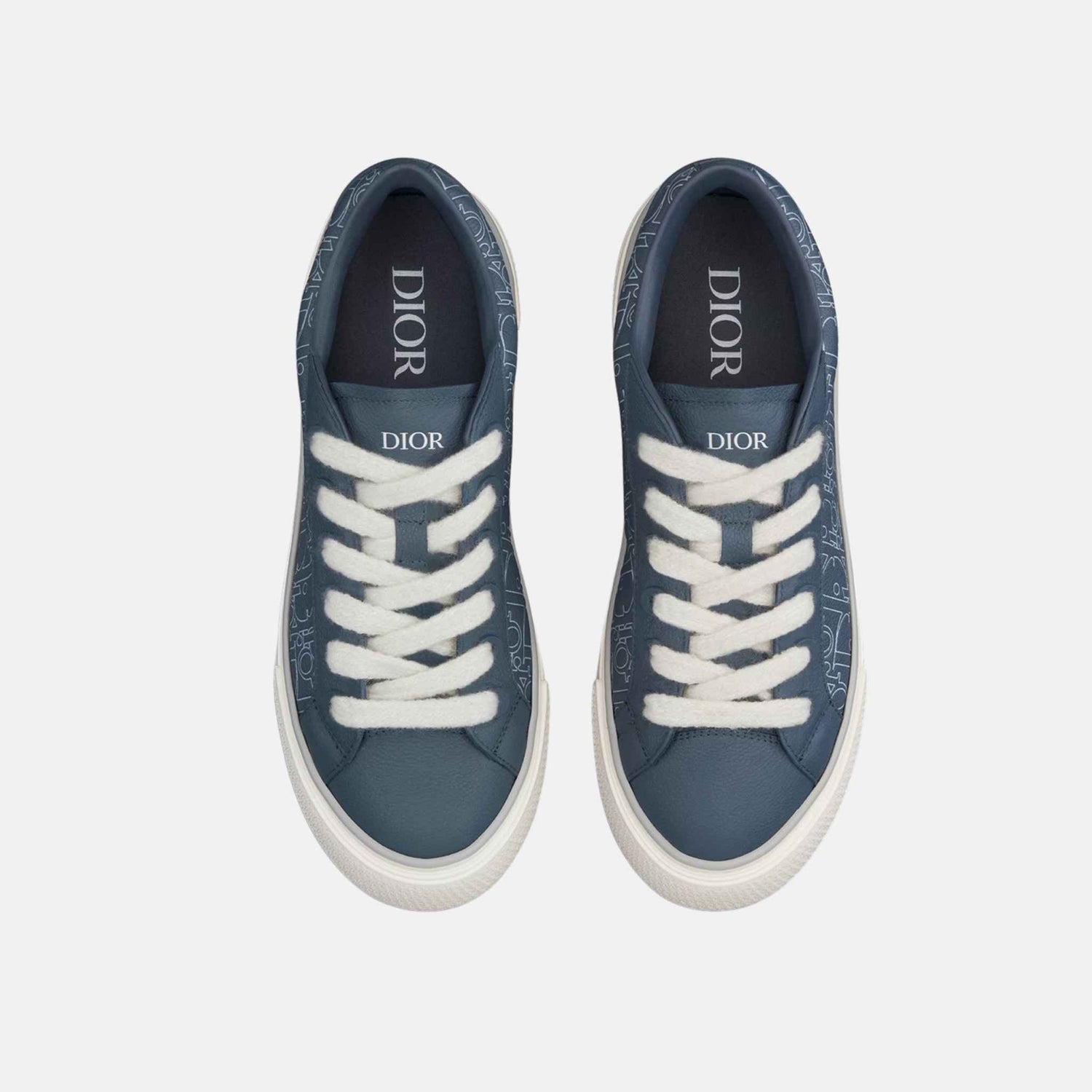 Dior B33 Spin Sneaker In Grained Calfskin And Gravity Outline Leather, Navy Blue, Top