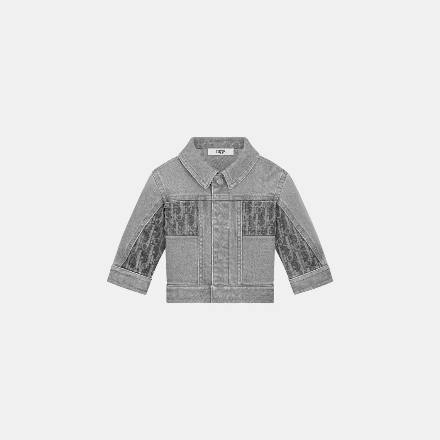 Dior Baby Jacket Gray Dior Oblique Stonewashed Cotton Denim, Front