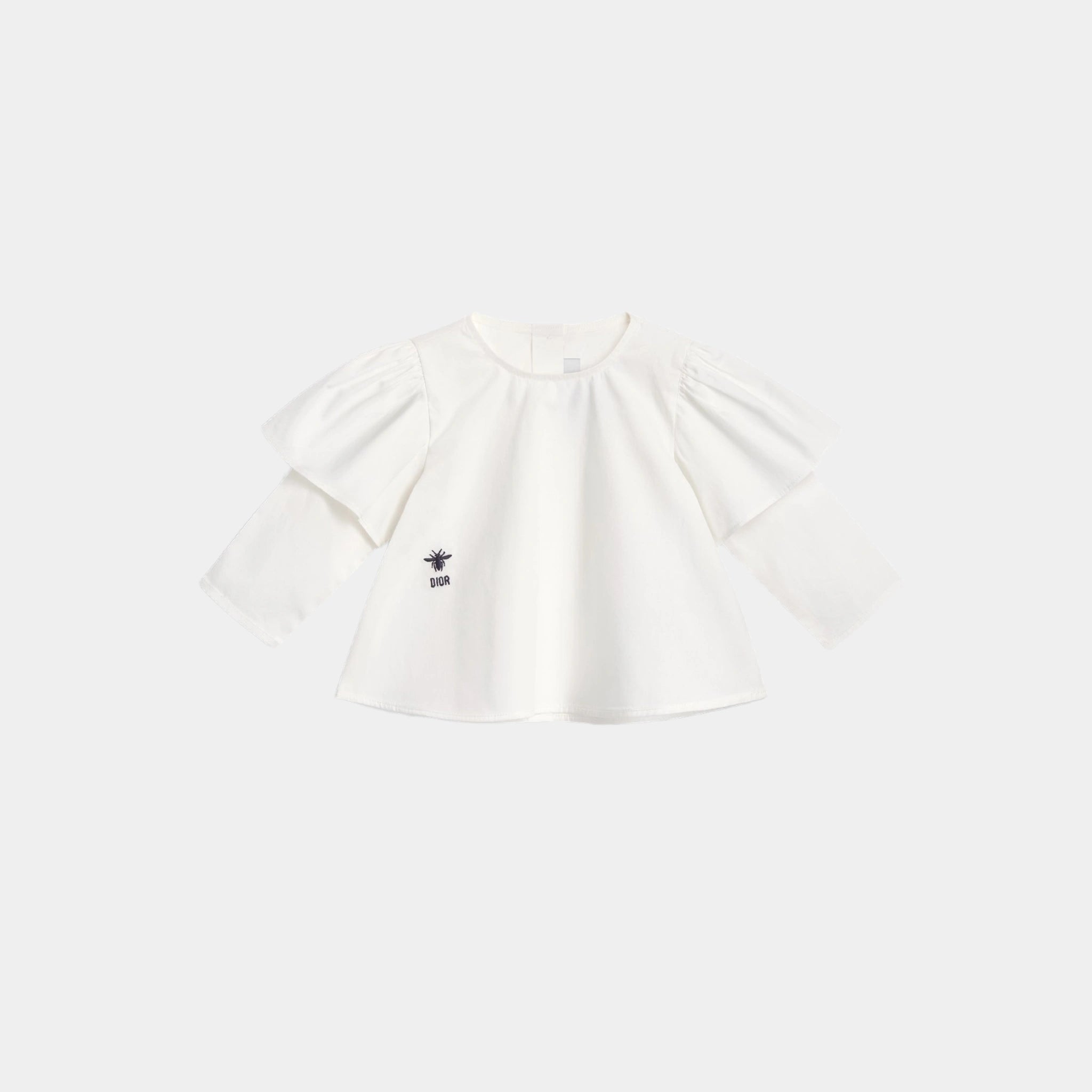 Dior Baby Shirt White Cotton Poplin, Close, Front