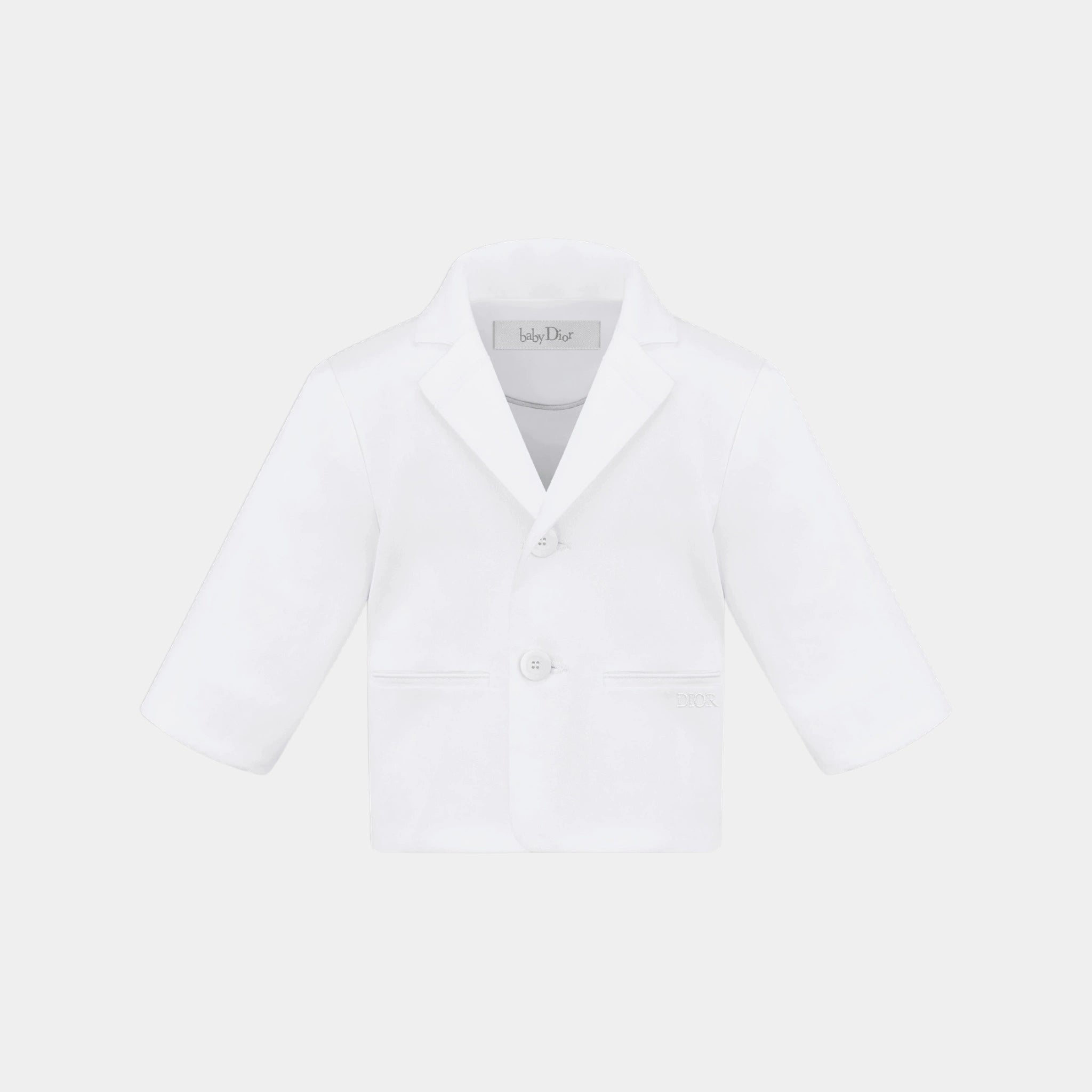 Dior Baby Suit Jacket White Cotton Blend, White, Front