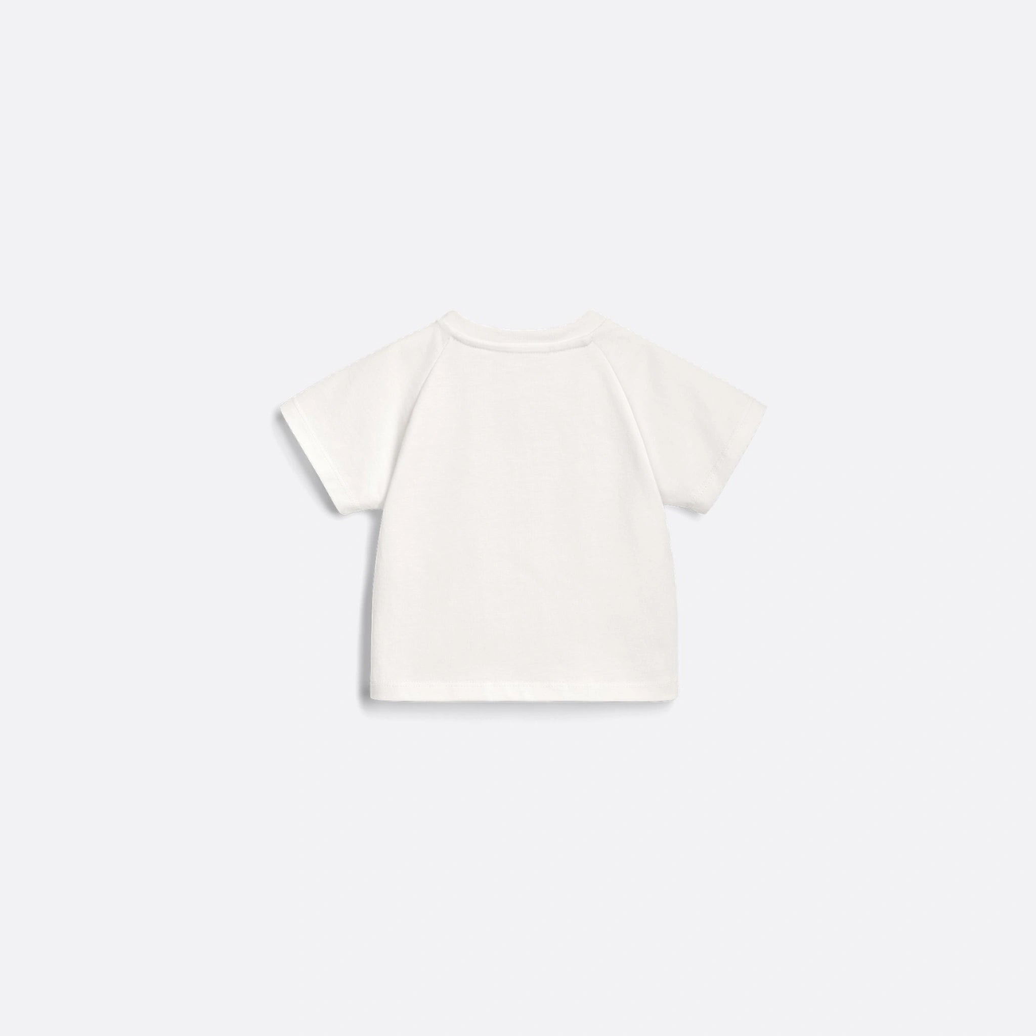 Dior Baby T-Shirt in Ivory Cotton with Chain Effect Signature, Back