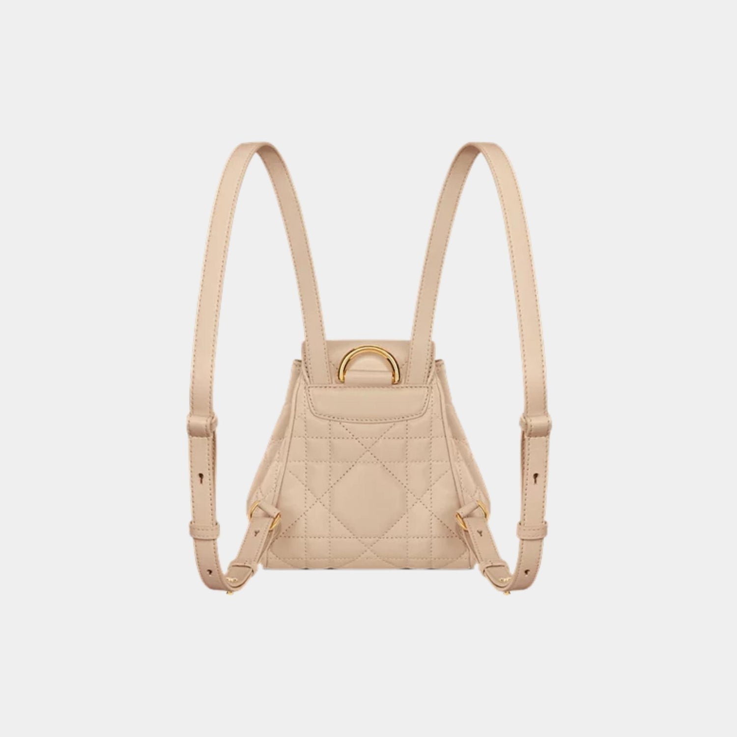Dior Caro Nano Backpack Macrocannage Lambskin, Powder Beige, Back