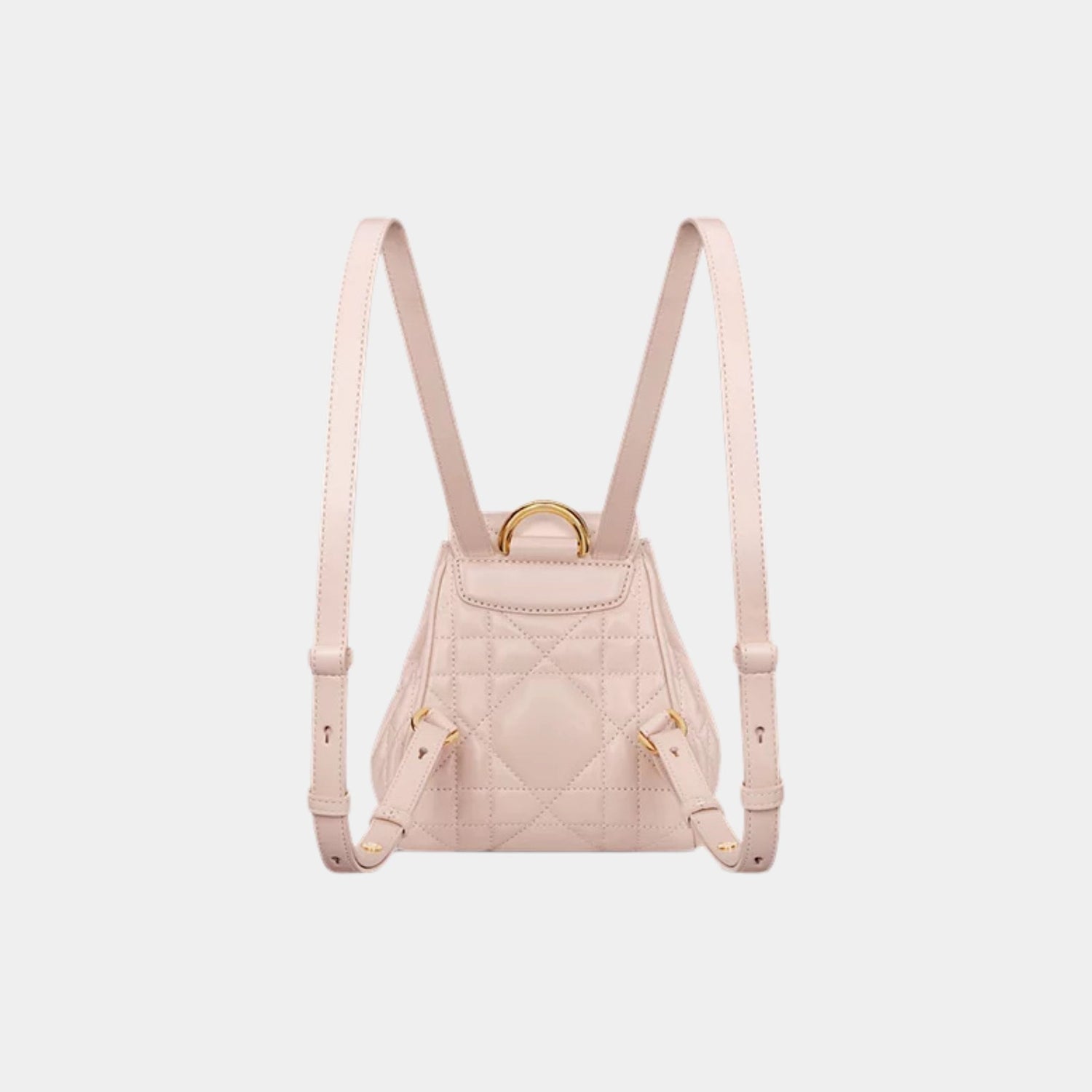 Dior Caro Nano Backpack Macrocannage Lambskin, Powder Pink, Back