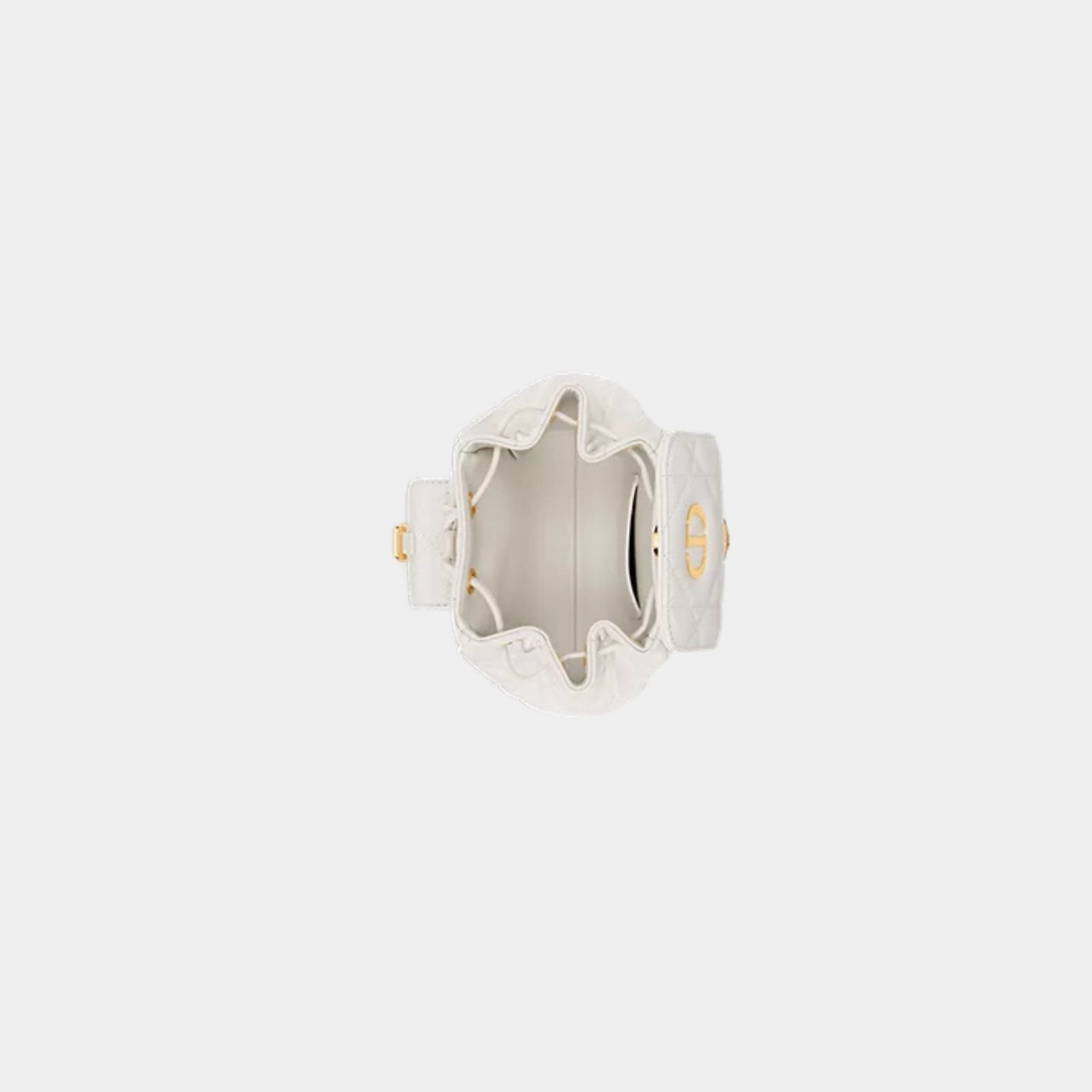 Dior Caro Nano Backpack Macrocannage Lambskin, White, Top