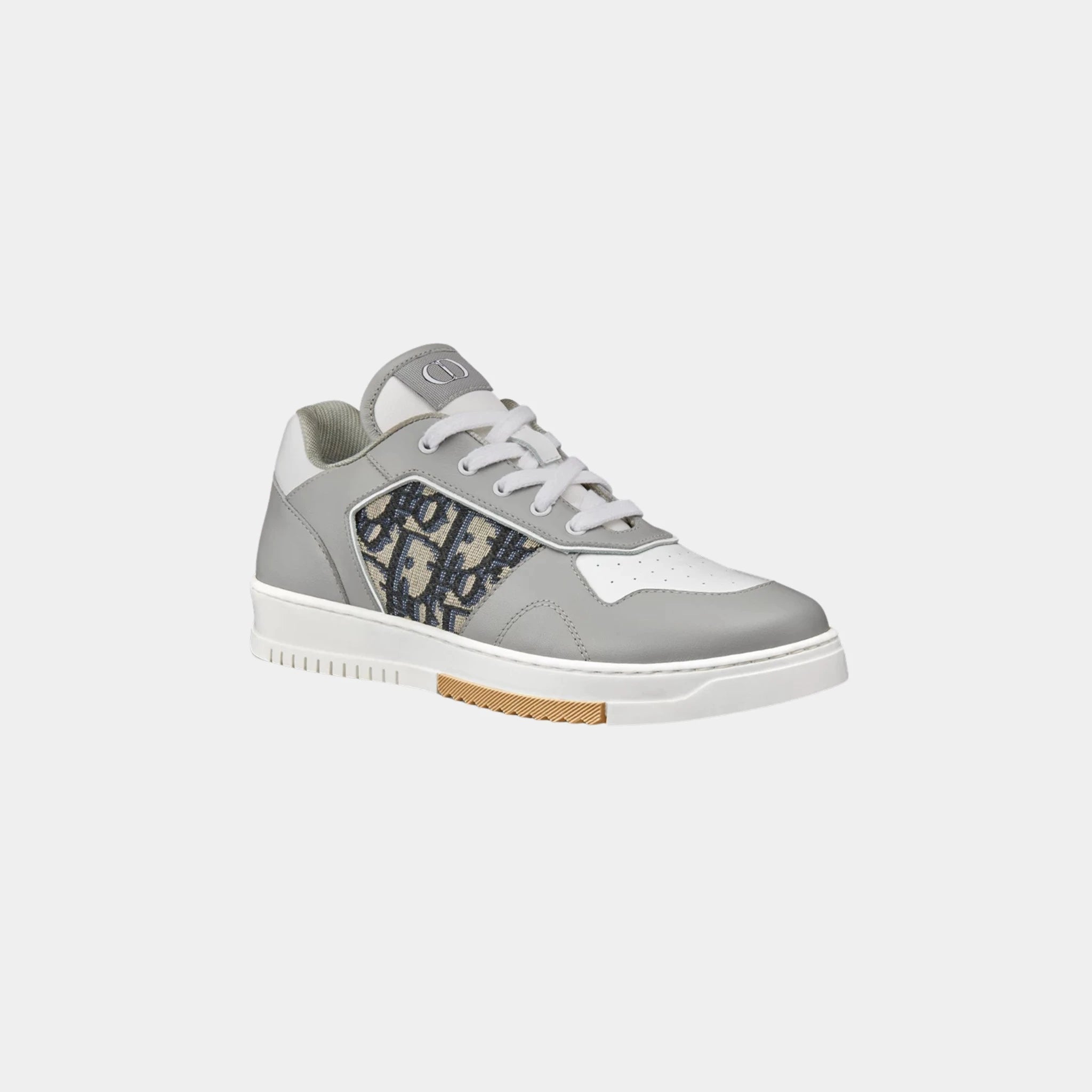 Dior Childrens B27 Uptown Low Sneaker in Calfskin, Gray, Front