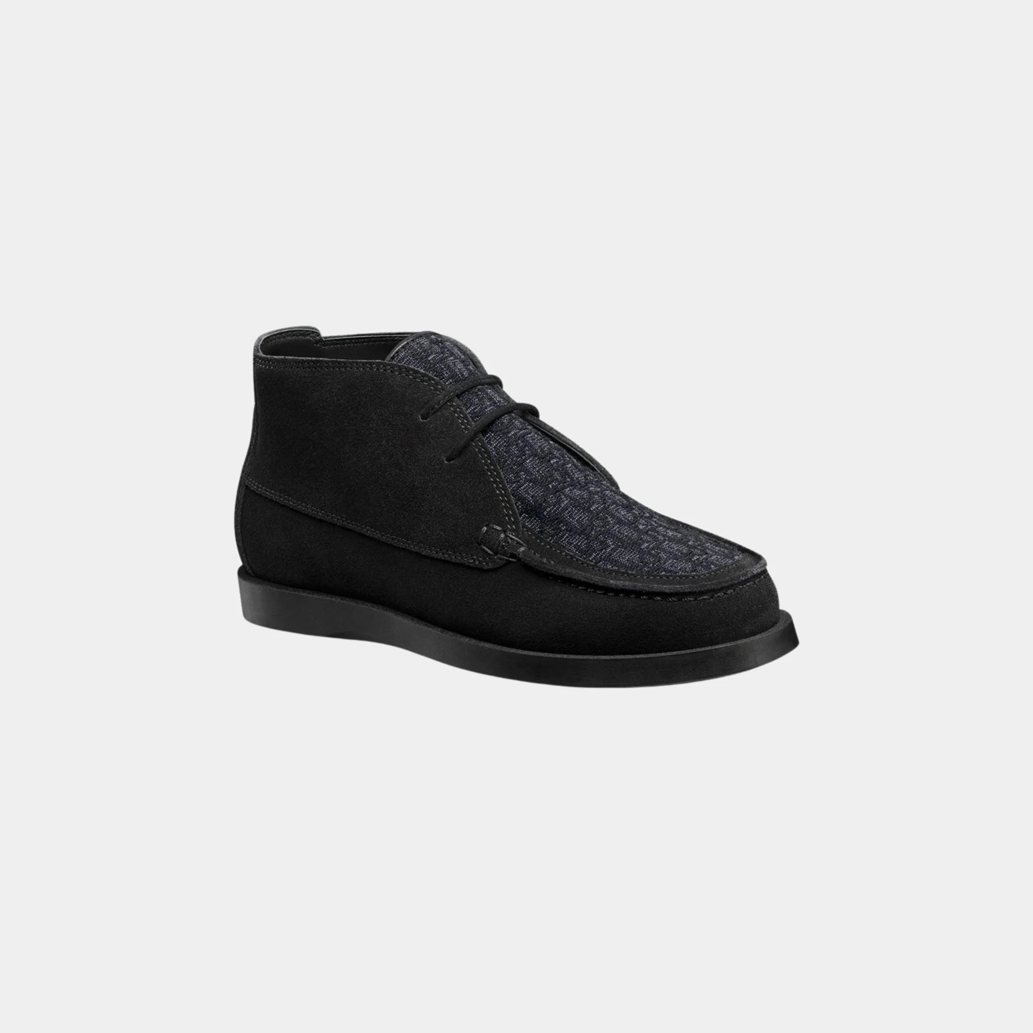 Dior Childrens Dior Granville High Chukka Boot in Suede, Black, Front