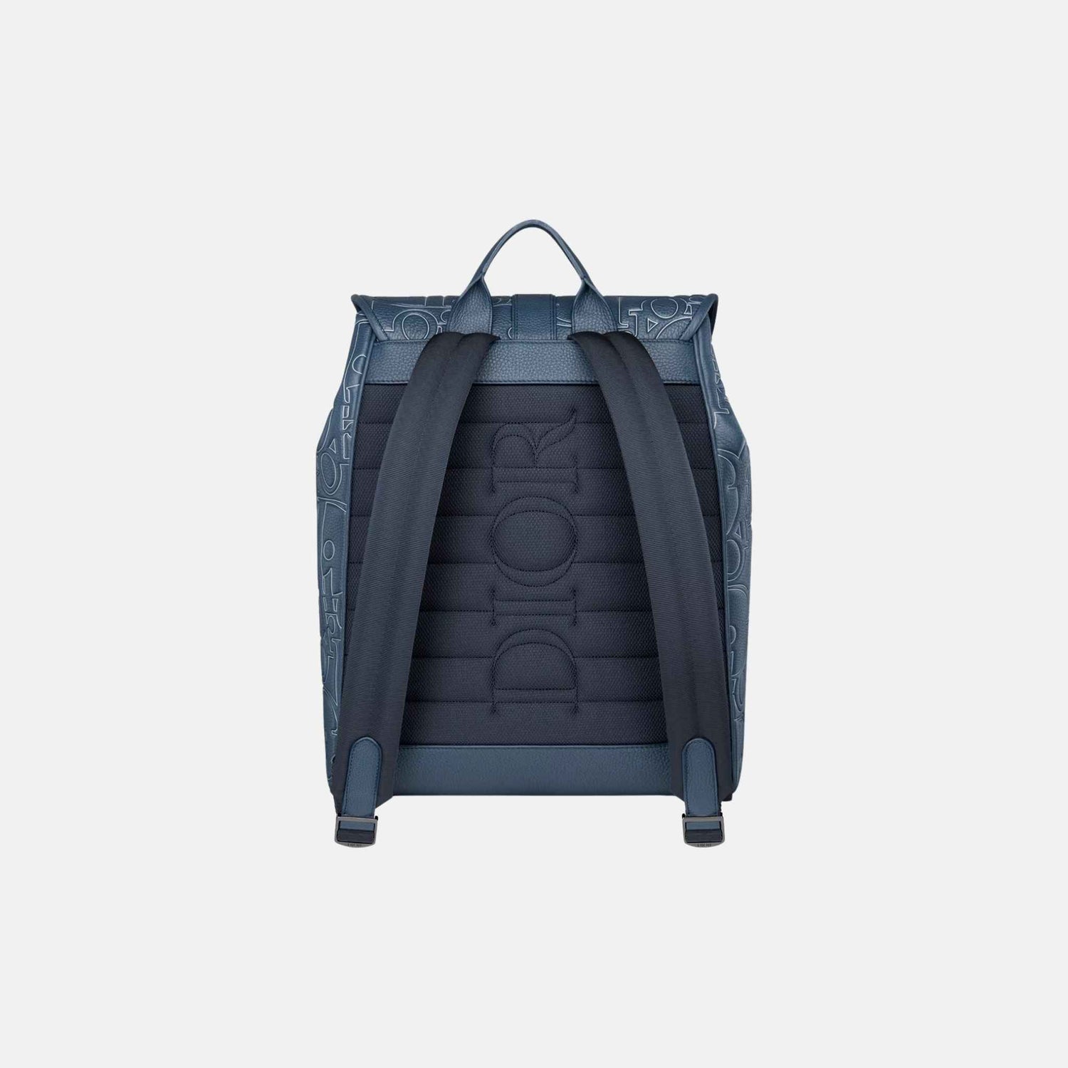 Dior Daily Backpack With Flap In Outline Leather And Grained Calfskin, Back