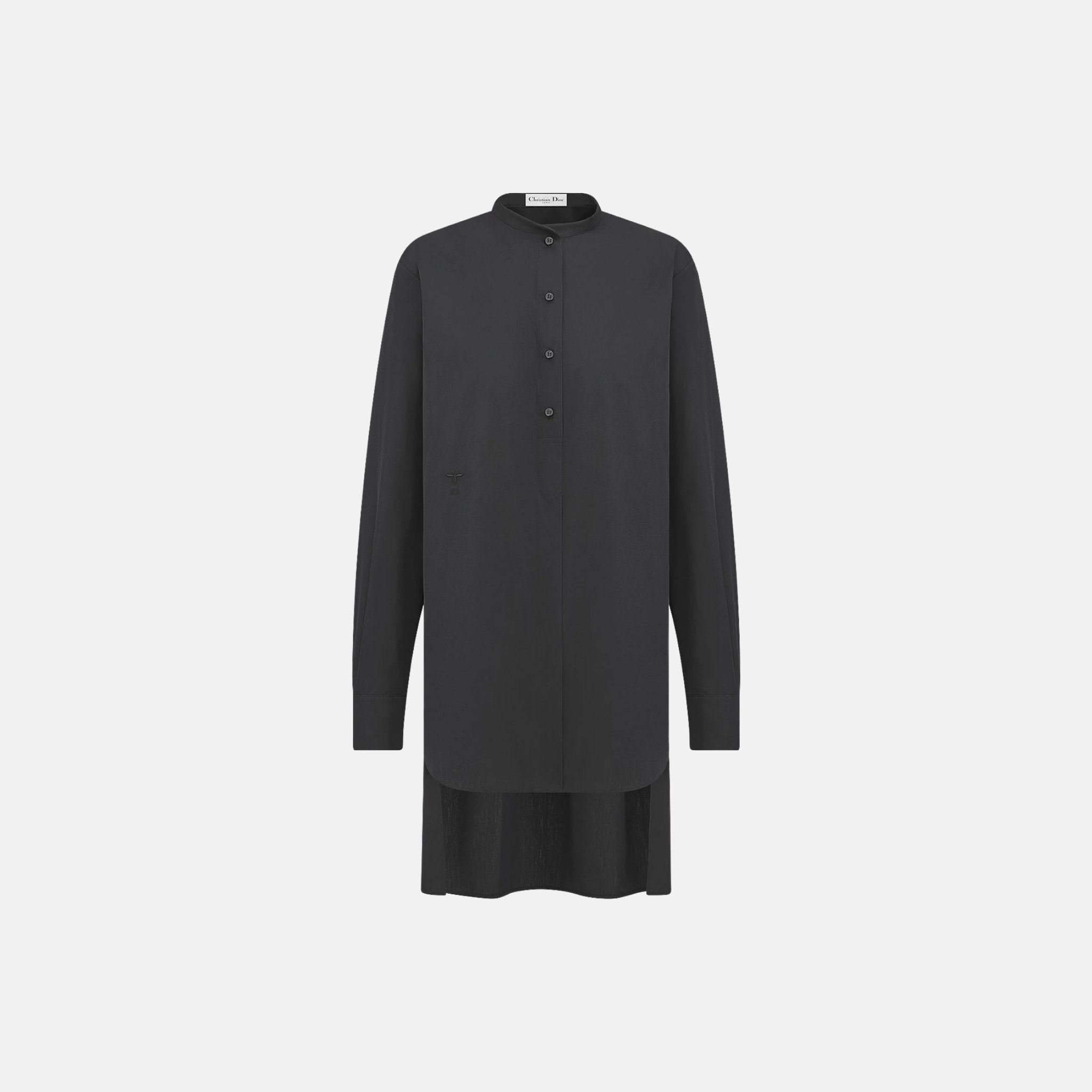 Dior Dioriviera Long Blouse In Cotton Poplin, Black, Front