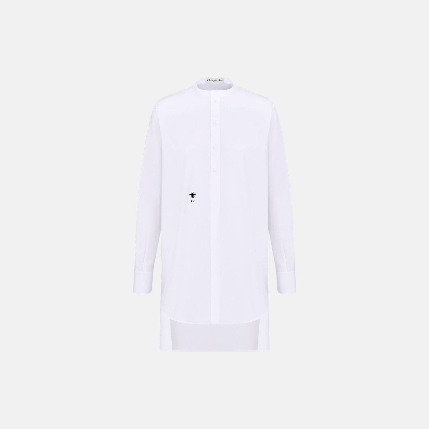 Dior Dioriviera Long Blouse In Cotton Poplin, White, Front