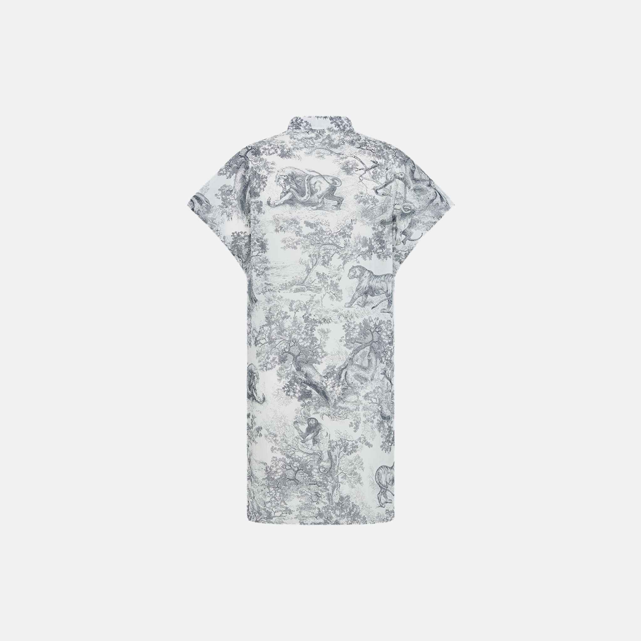 Dior Dioriviera Long Blouse With Cap Sleeves In Toile De Jouy, Back