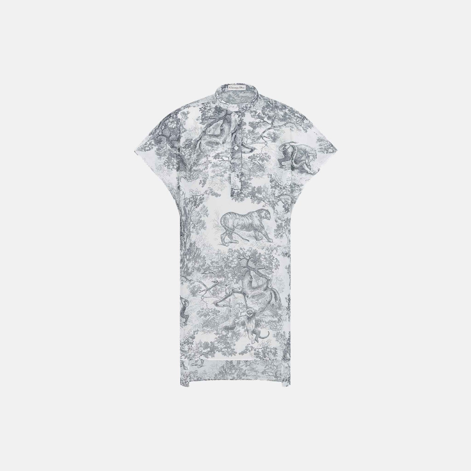 Dior Dioriviera Long Blouse With Cap Sleeves In Toile De Jouy, Front