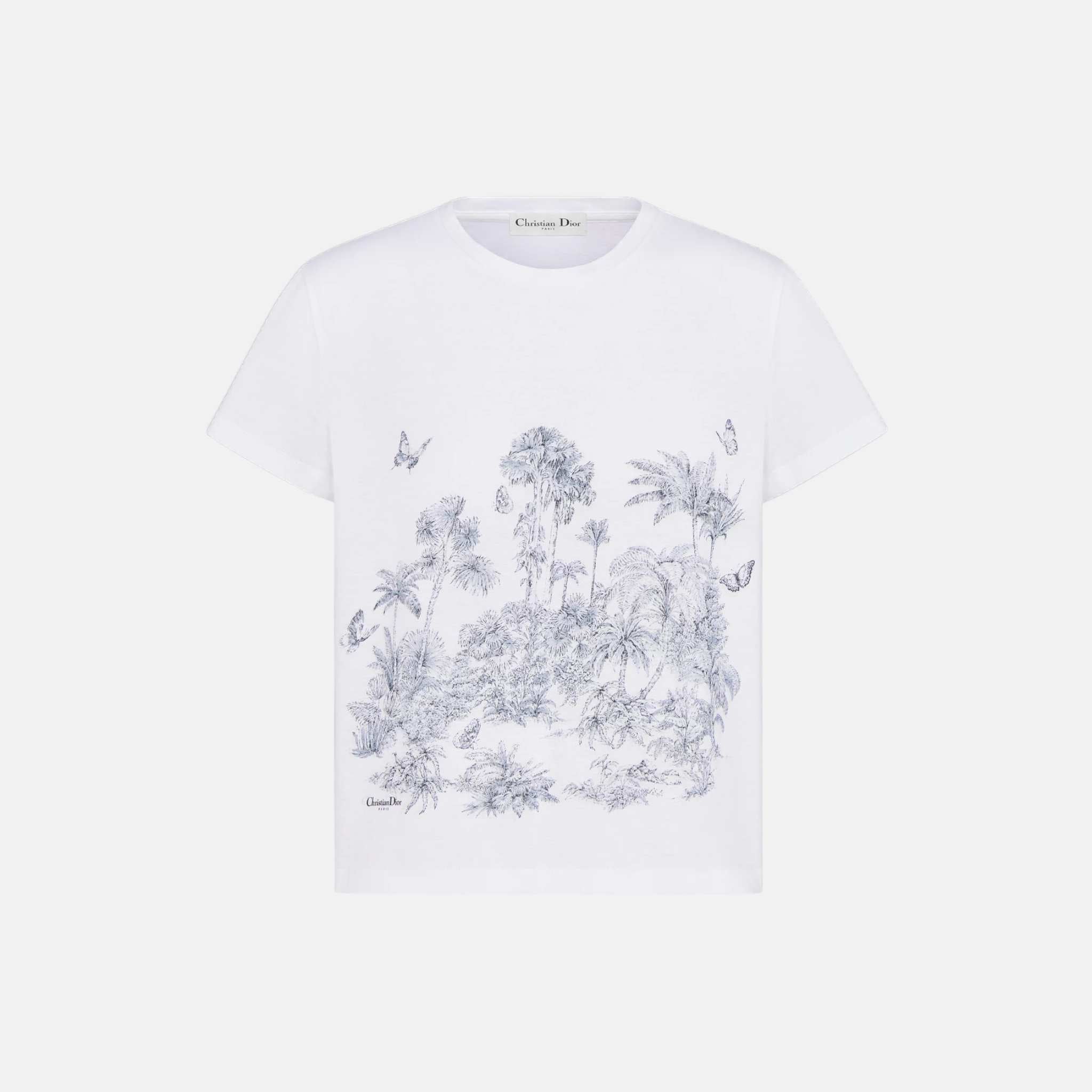 Dior Dioriviera T Shirt In Toile De Jouy Cotton And Linen Jersey, Front
