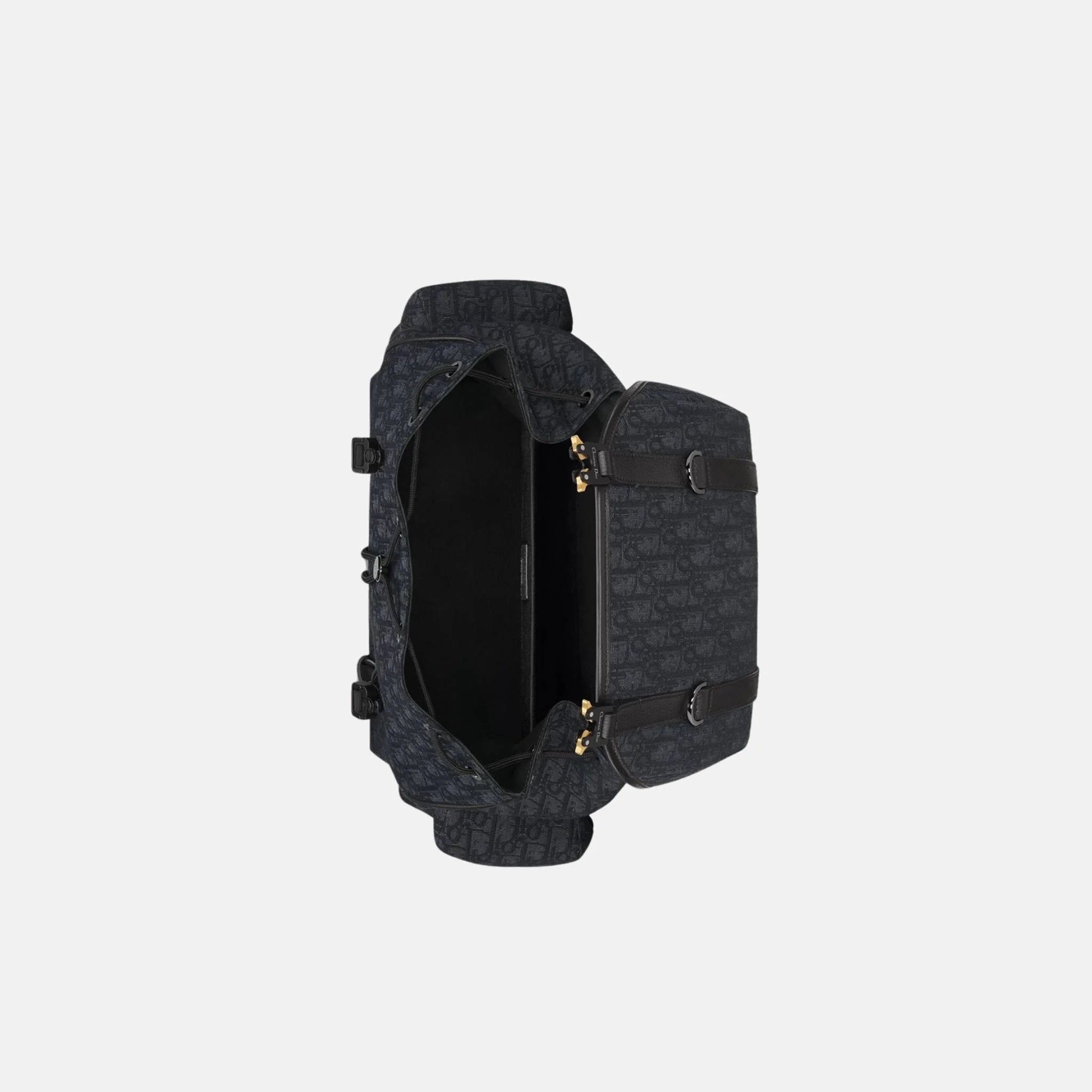 Dior Hit The Road Flap Backpack in Calfskin and Jacquard, Black, Inside