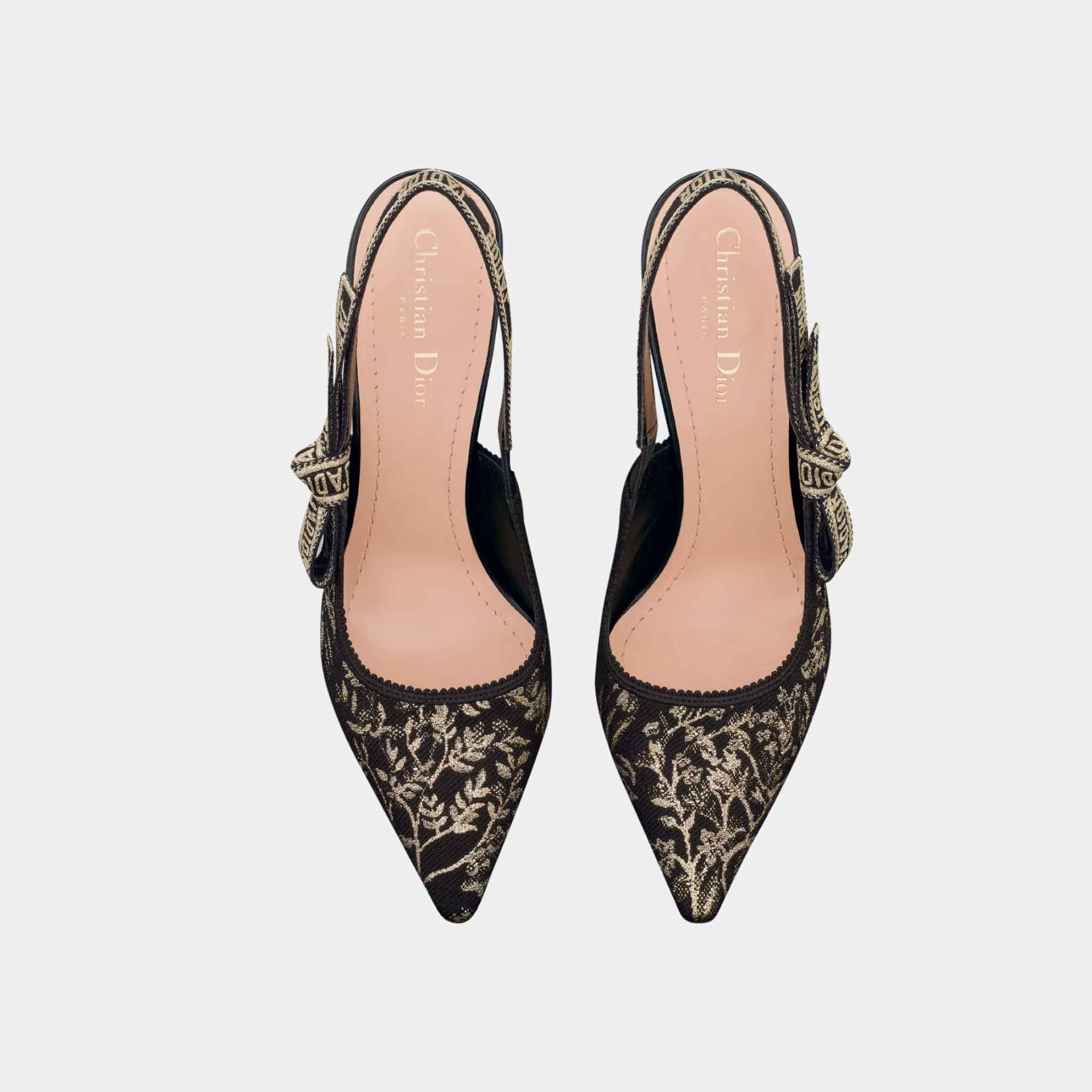 Dior JAdior Slingback Pump Black and Gold Tone Millefiori, Top