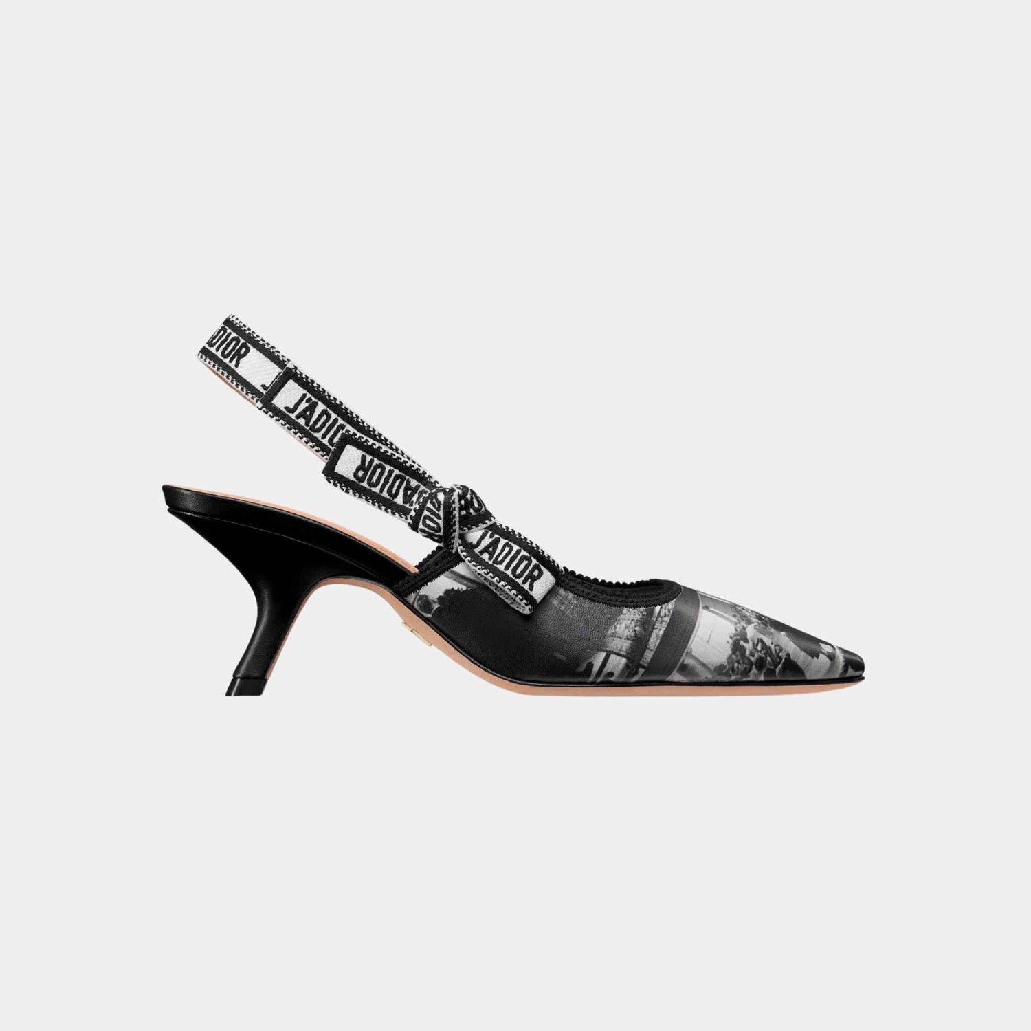 Dior JAdior Slingback Pump Gray And Black Lambskin Printed, Side
