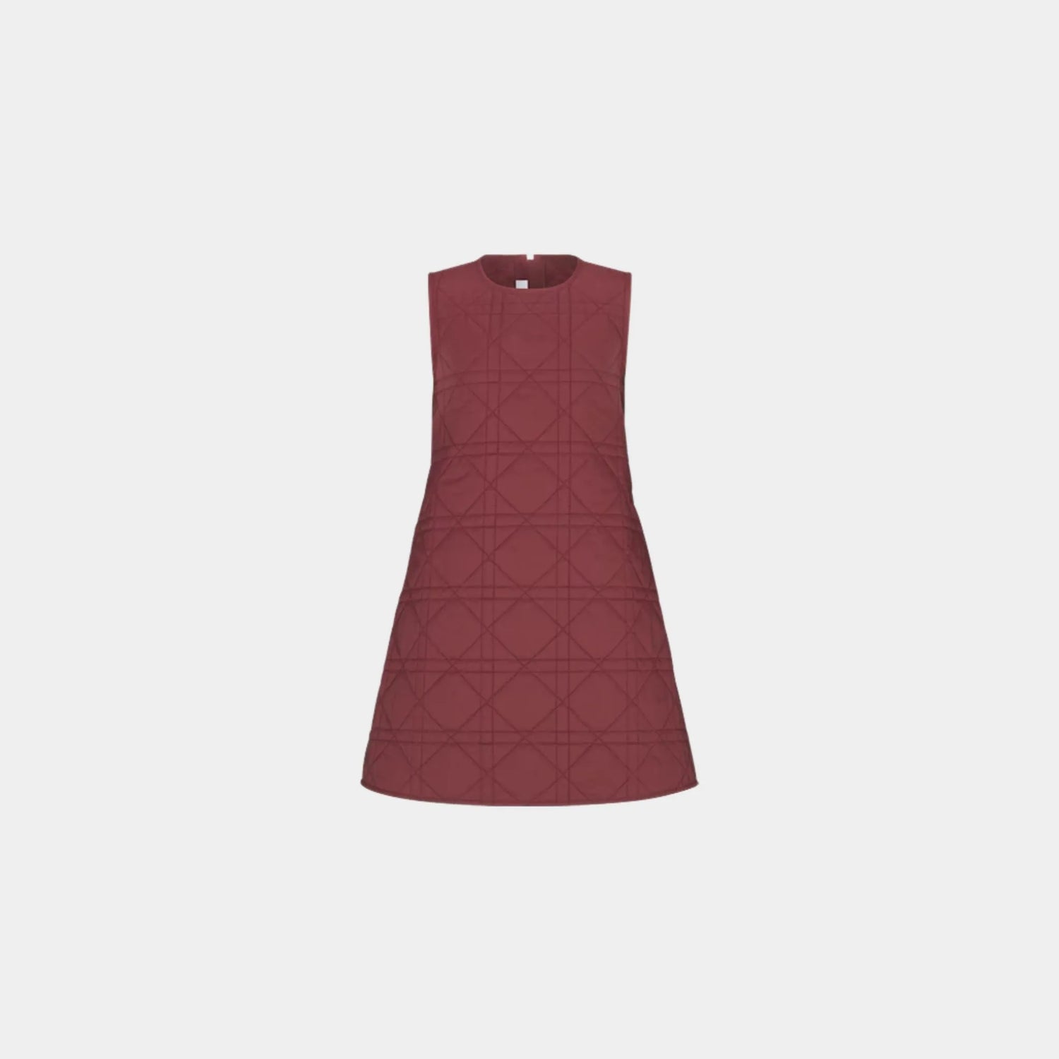 Dior Kids A-Line Dress Burgundy Macrocannage Technical Fabric, Front