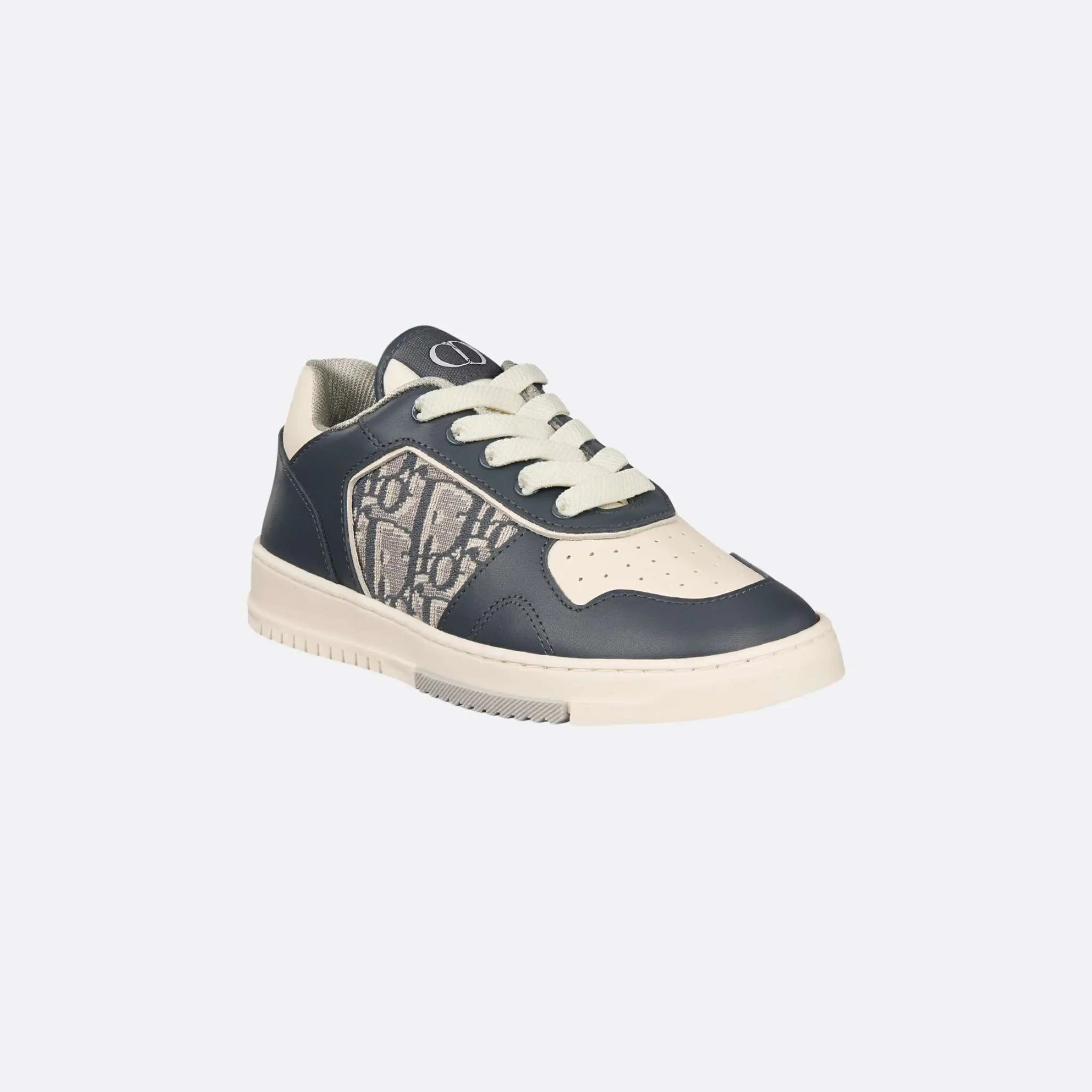 Dior Kids B27 Low-Top Sneaker Smooth Calfskin Dior Oblique Jacquard, Cream, Front