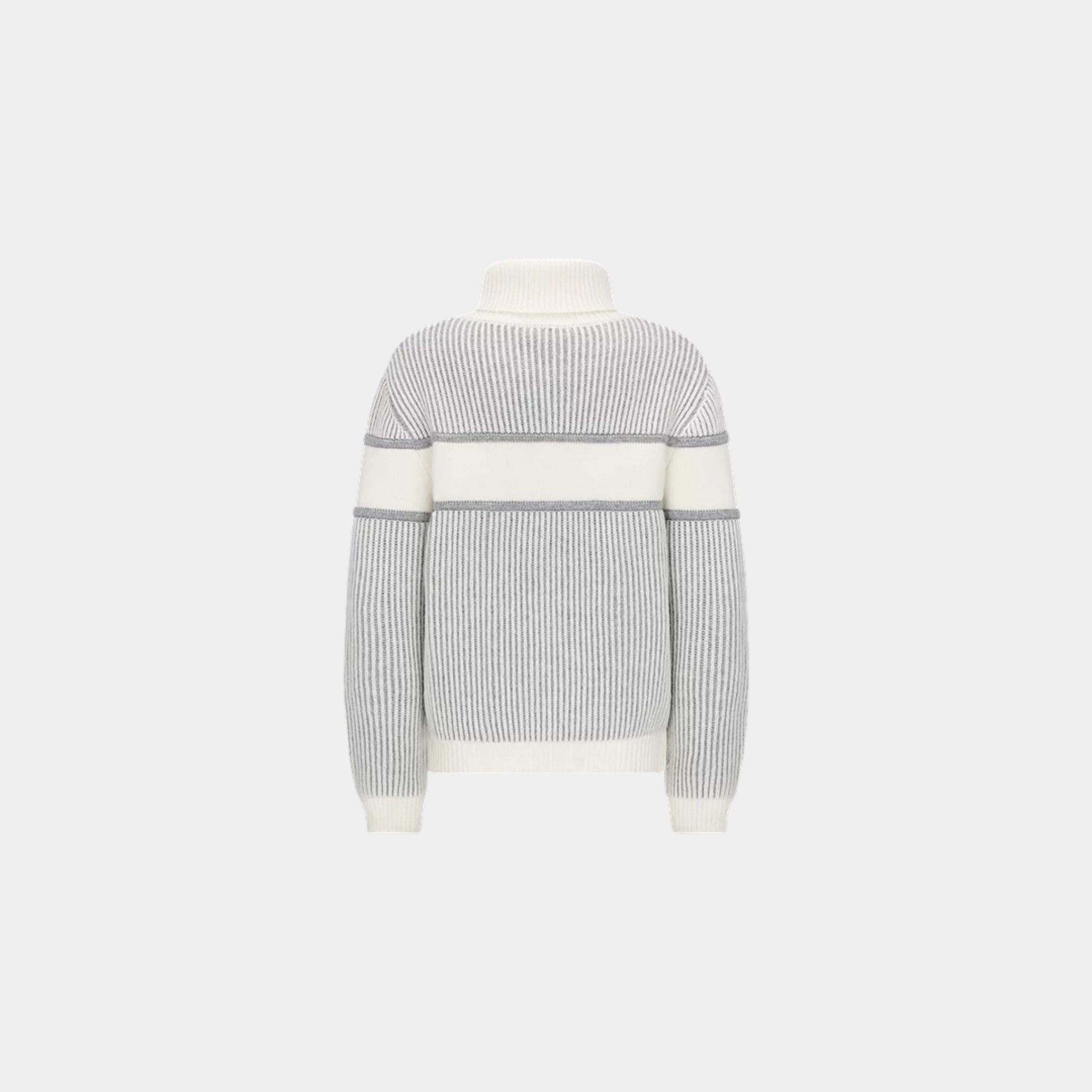 Dior Kids Heathered Gray & Ivory Wool-Cashmere Blend Sweater, Back