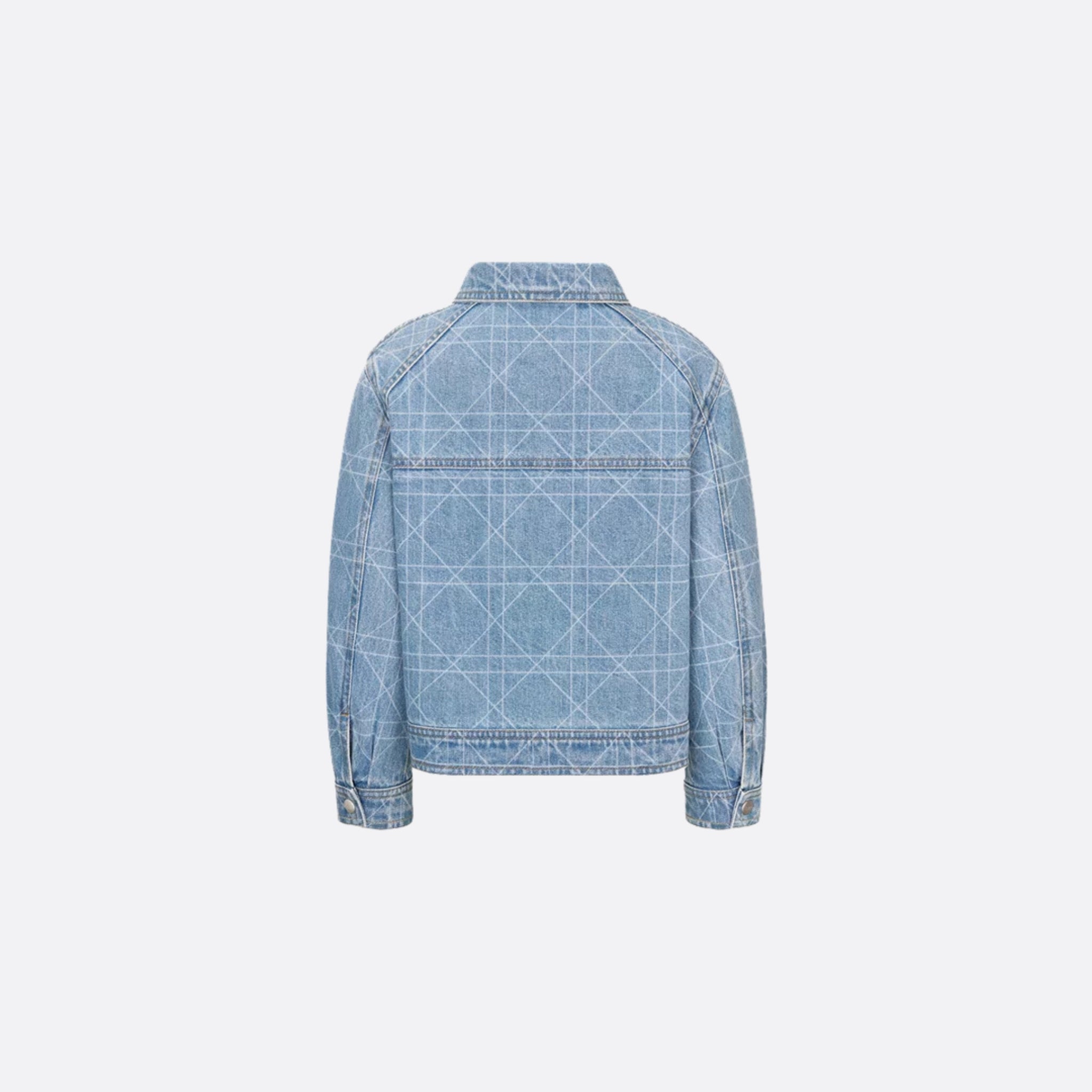 Dior Kids Jacket Blue Cannage Cotton Denim, Back