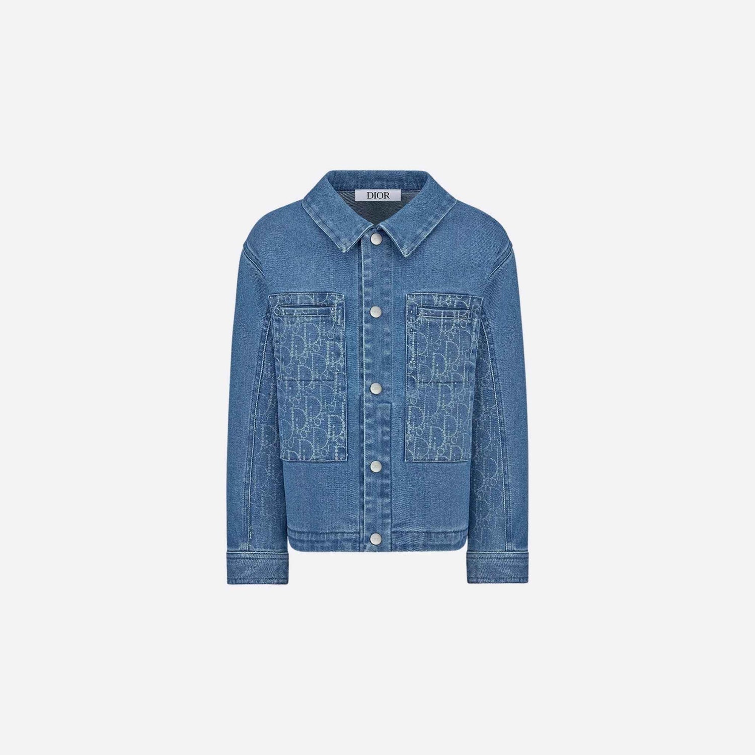 Dior Kids Jacket Blue Cotton Denim, Front