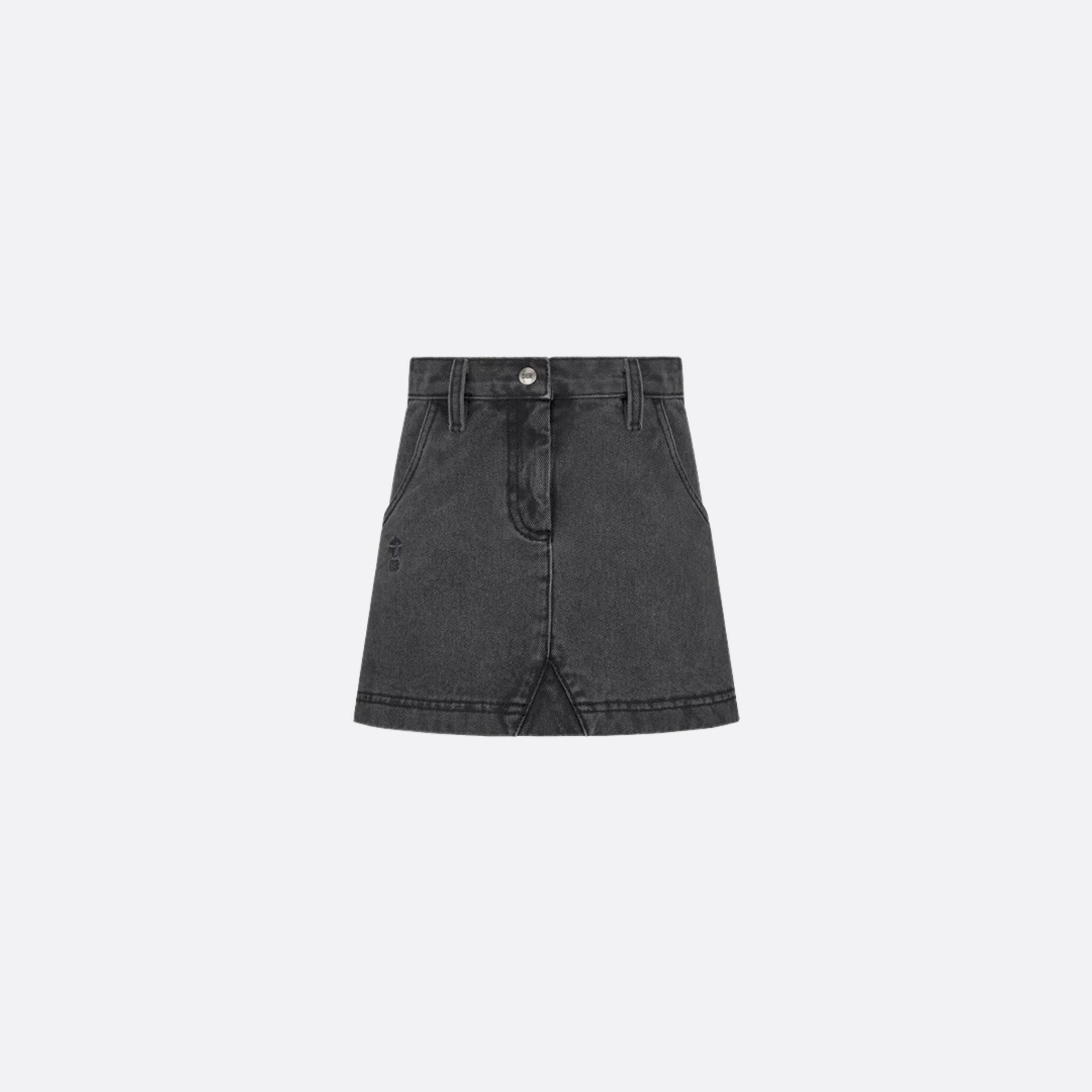 Dior Kids Short Skirt Deep Gray Cotton Denim, Front