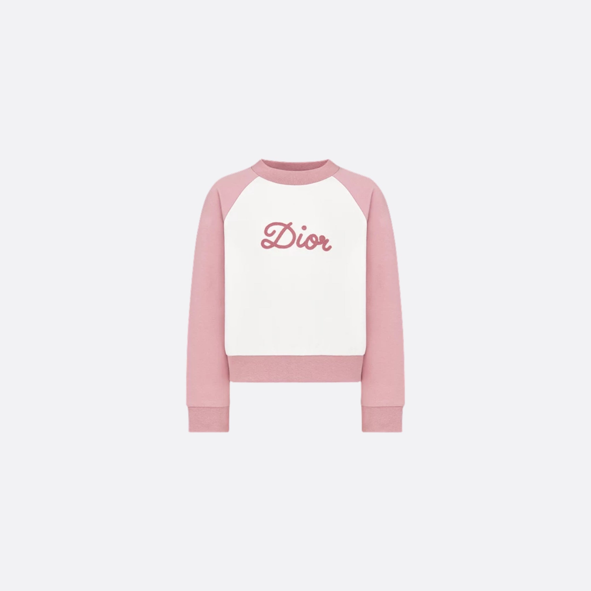 Dior Kids Sweatshirt Ivory & Antique Pink Cotton Fleece, Front View