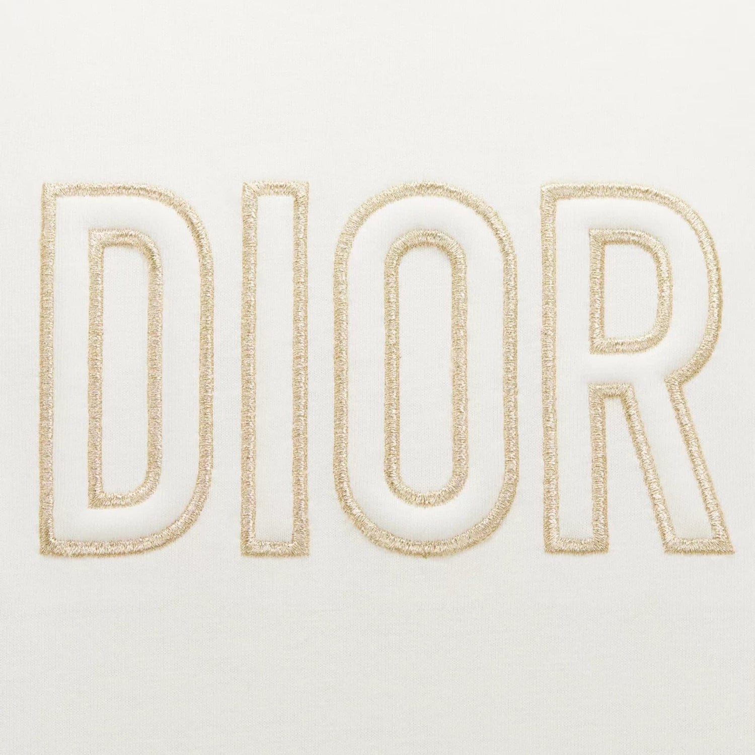 Dior Kids T-Shirt Cotton Jersey Dior Embroidery, Ivory, Logo