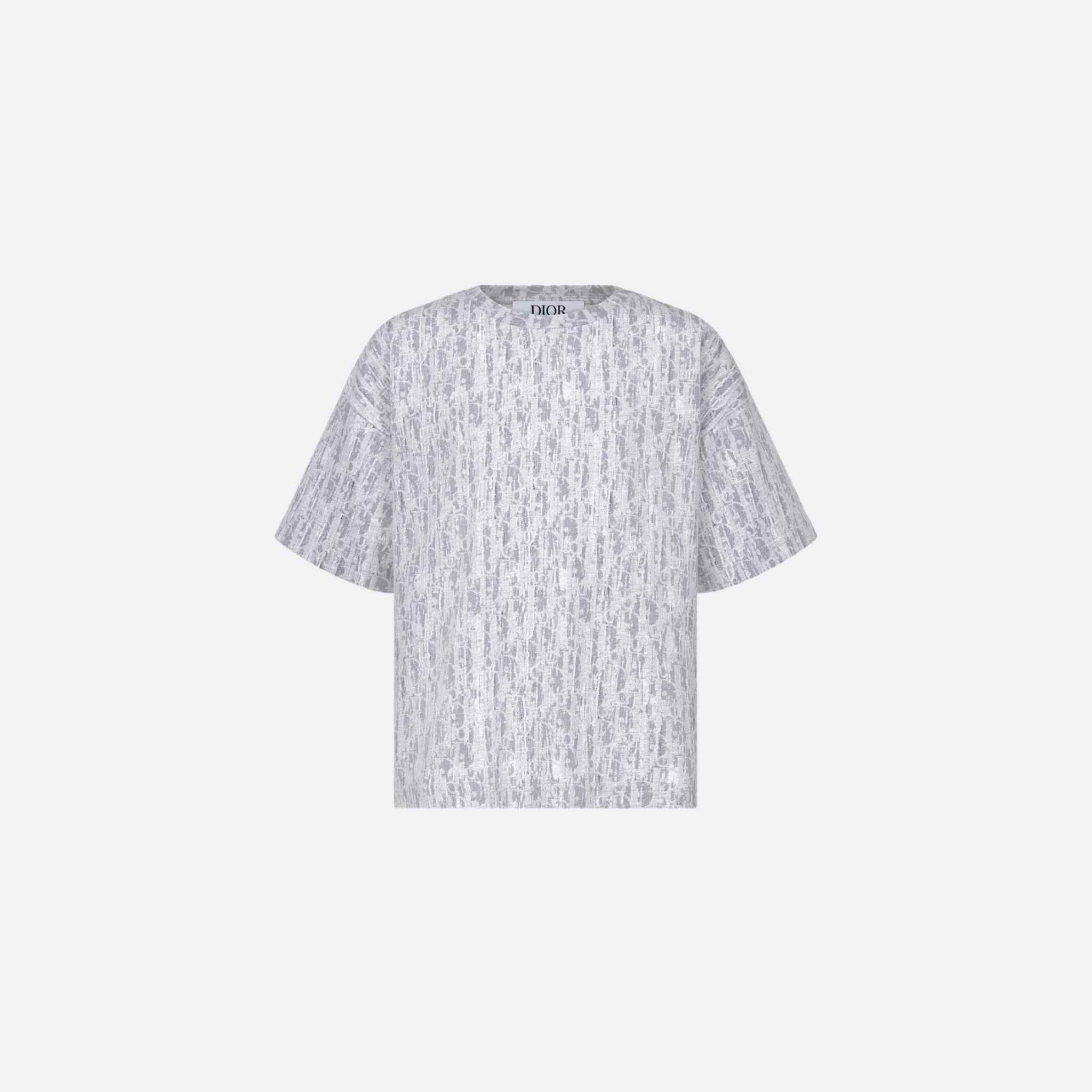 Dior Kids T-Shirt Gray Dior Oblique Cotton Jersey Camouflage Effect, Front