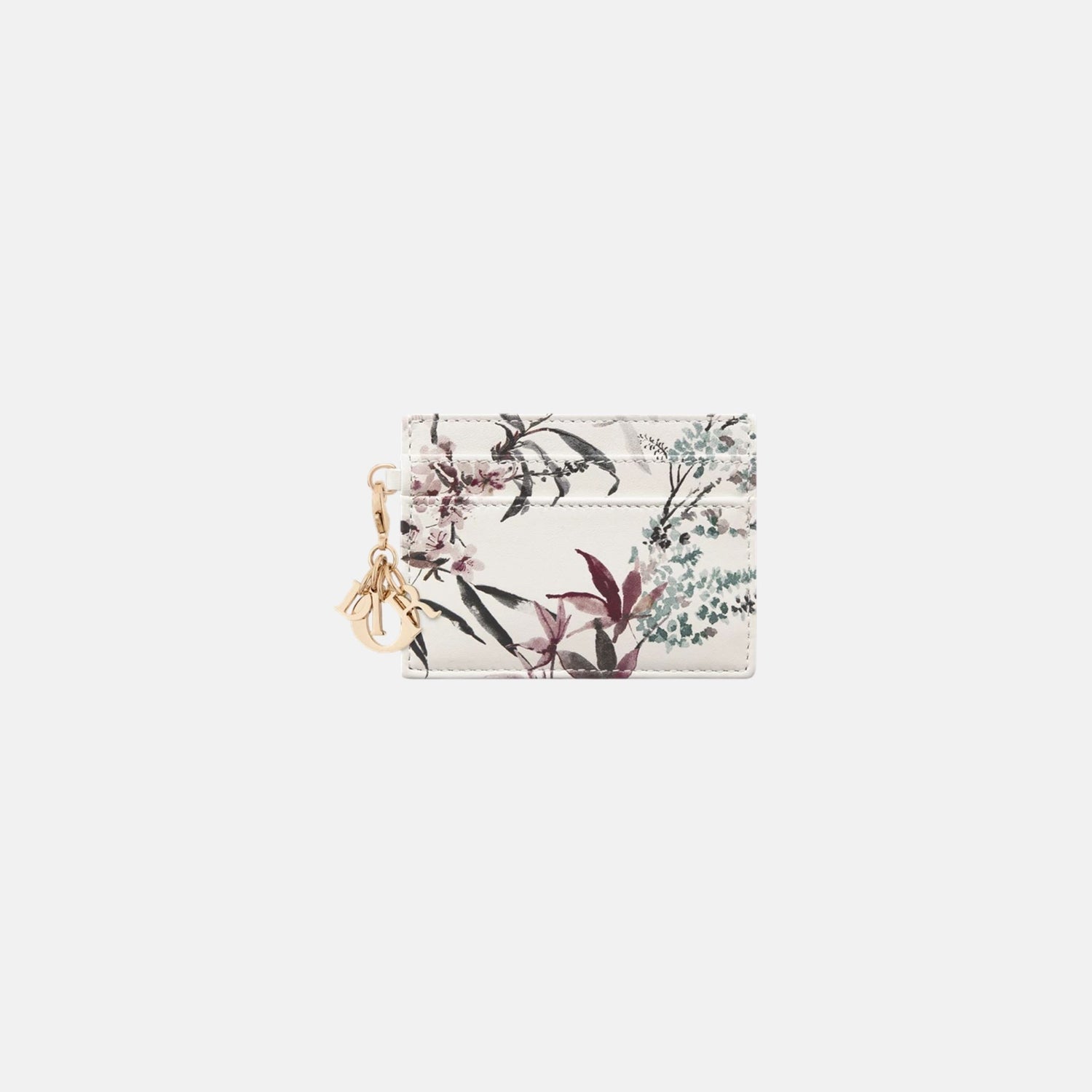 Dior Lady Dior Freesia Card Holder In Millefiori Printed Lambskin, Front