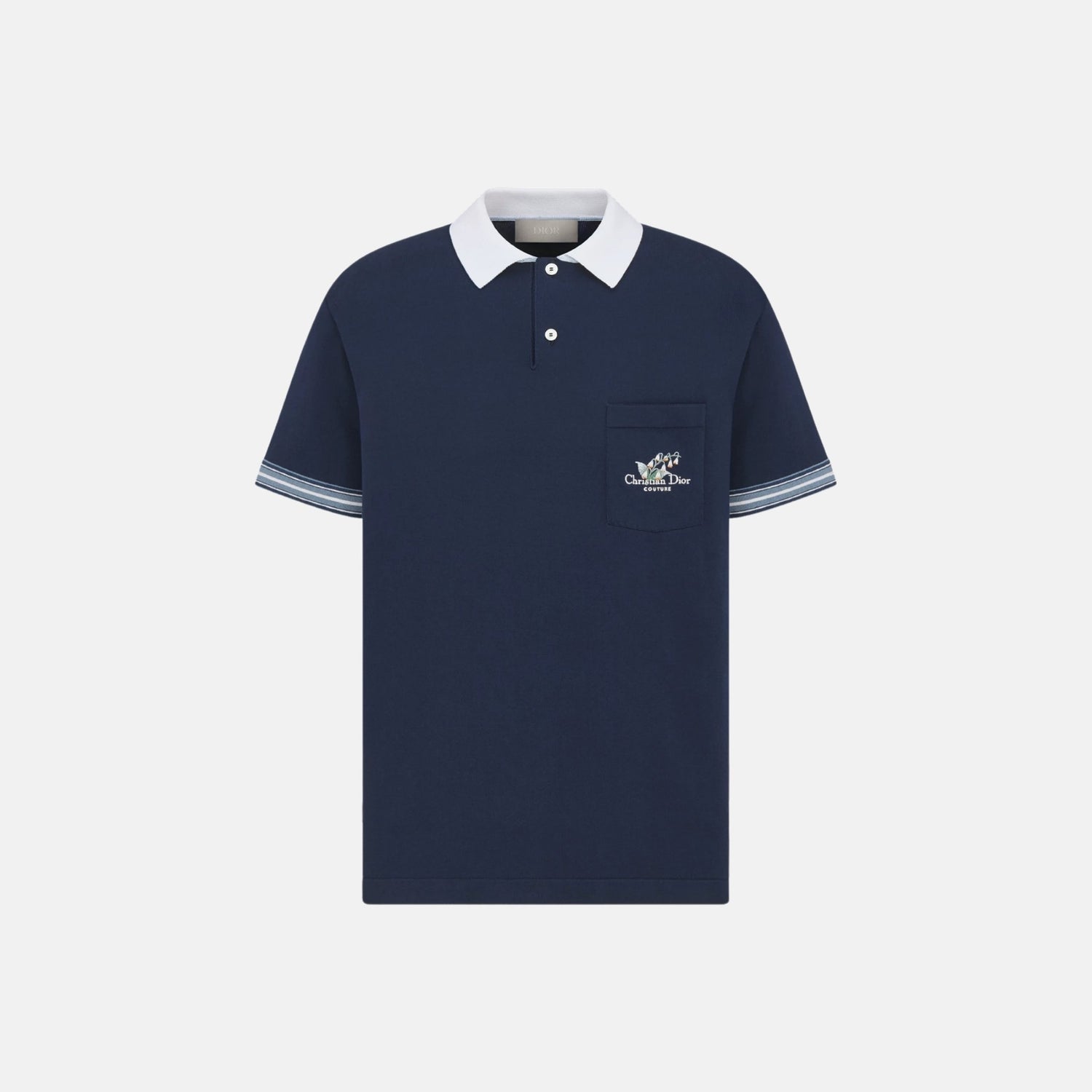 Dior Lily Of The Valley Polo Shirt In Cotton Jersey, Front