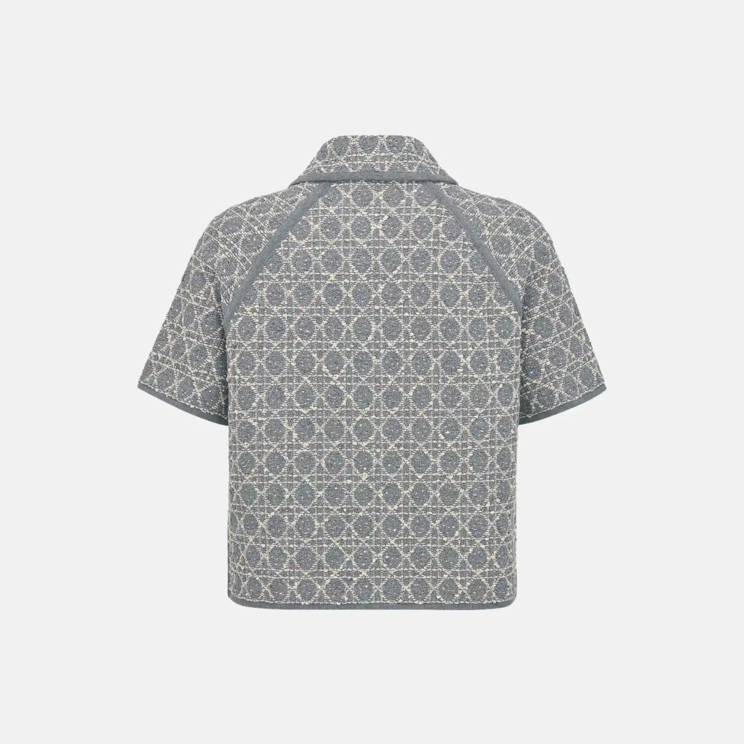 Dior Macrocannage Short Sleeved Jacket In Cotton Blend Tweed, Back
