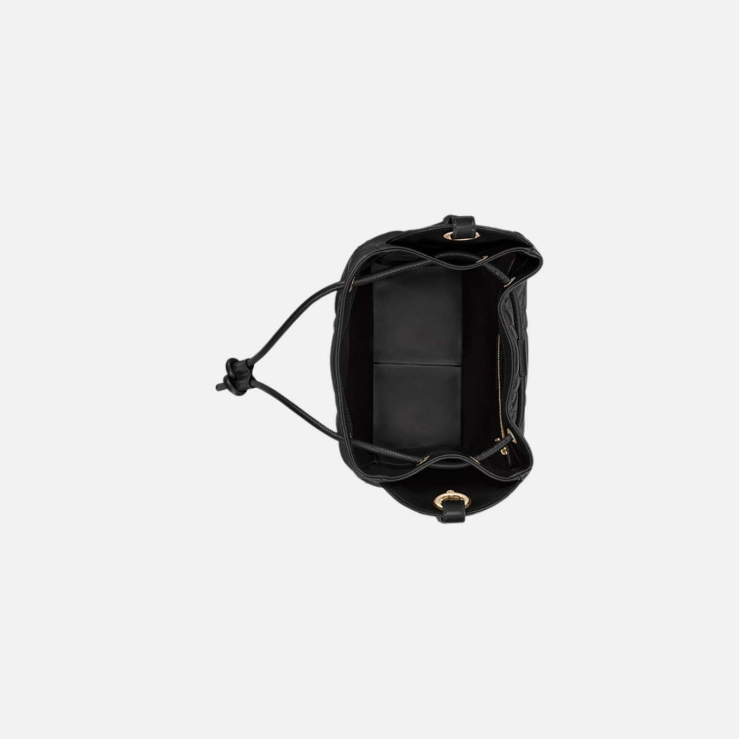 Dior Medium D-Motion Bag Macrocannage Lambskin, Black , Top