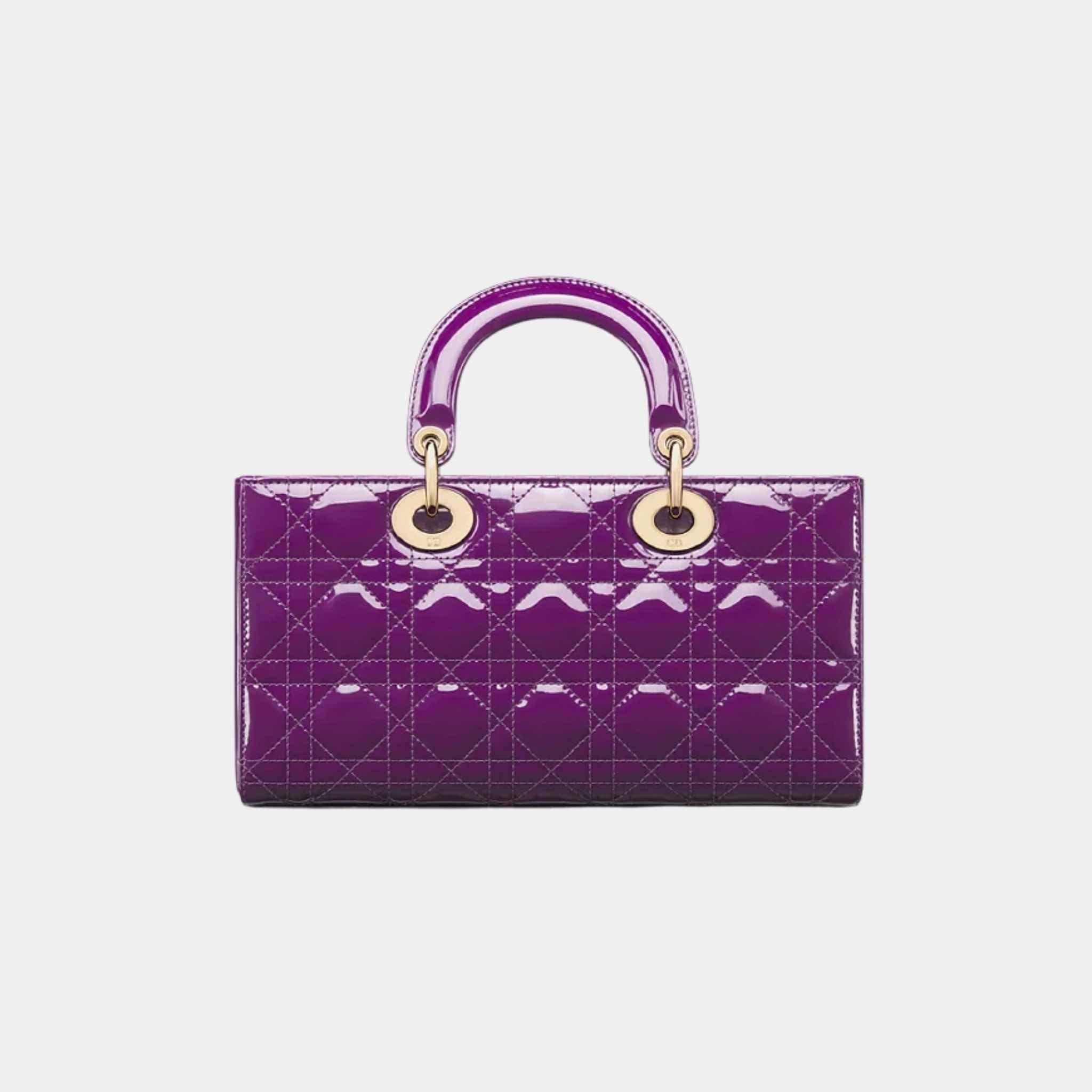 Dior Medium Lady D-Joy Bag Patent Cannage Calfskin, Royal Purple, Back