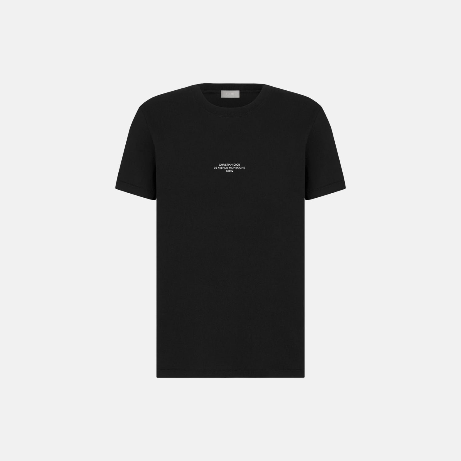 Dior Montaigne T Shirt Regular Fit In Mercerized Cotton Jersey, Black, Front