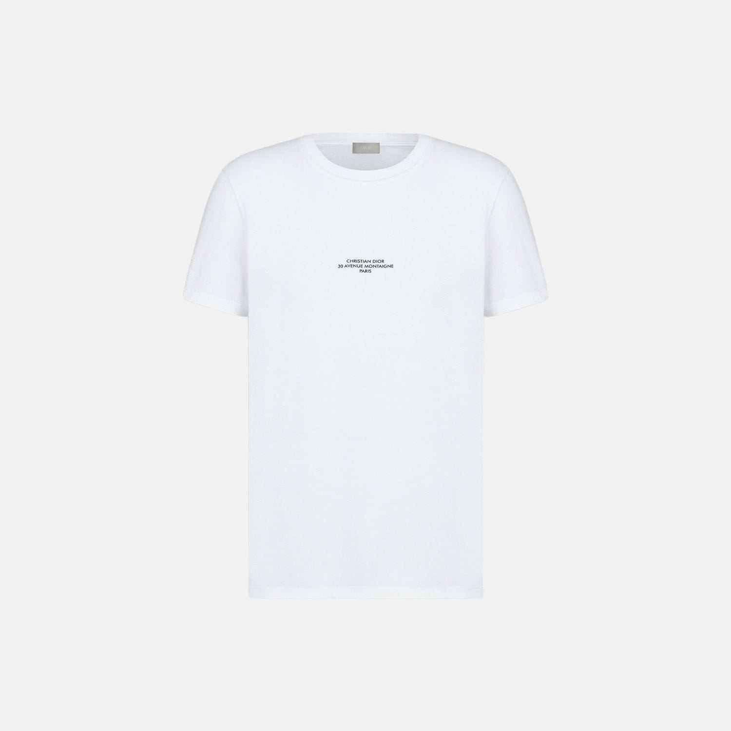 Dior Montaigne T Shirt Regular Fit In Mercerized Cotton Jersey, White, Front