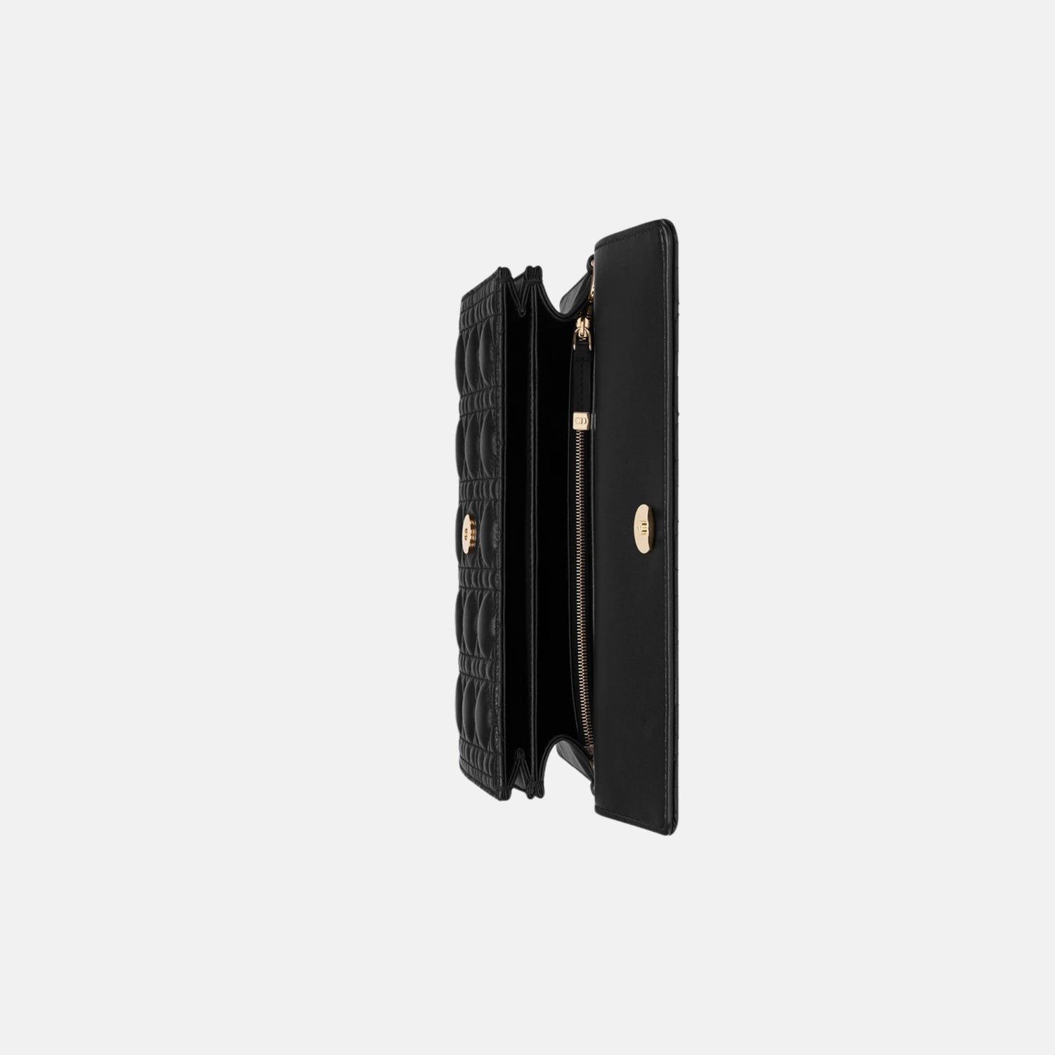 Dior My Dior Top Handle Bag In Cannage Lambskin, Black, Inside