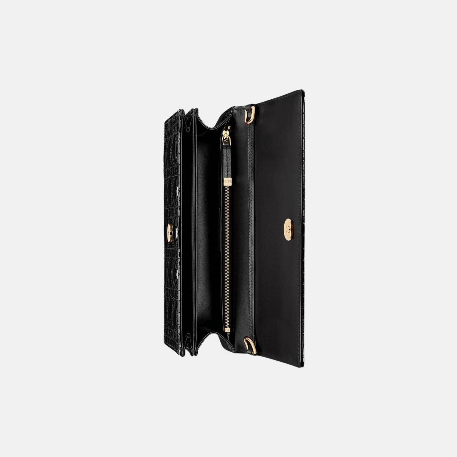 Dior My Dior Top Handle Bag In Patent Cannage Calfskin, Black, Inside