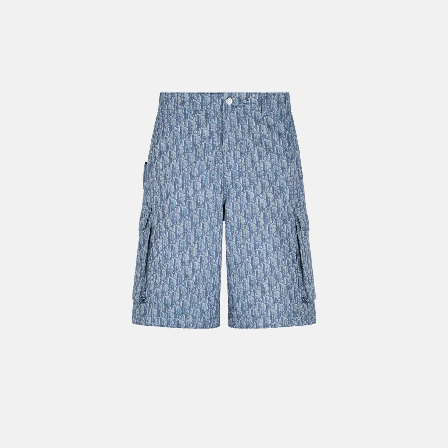 Dior Oblique Bermuda Cargo Shorts In Cotton Blend Twill, Front