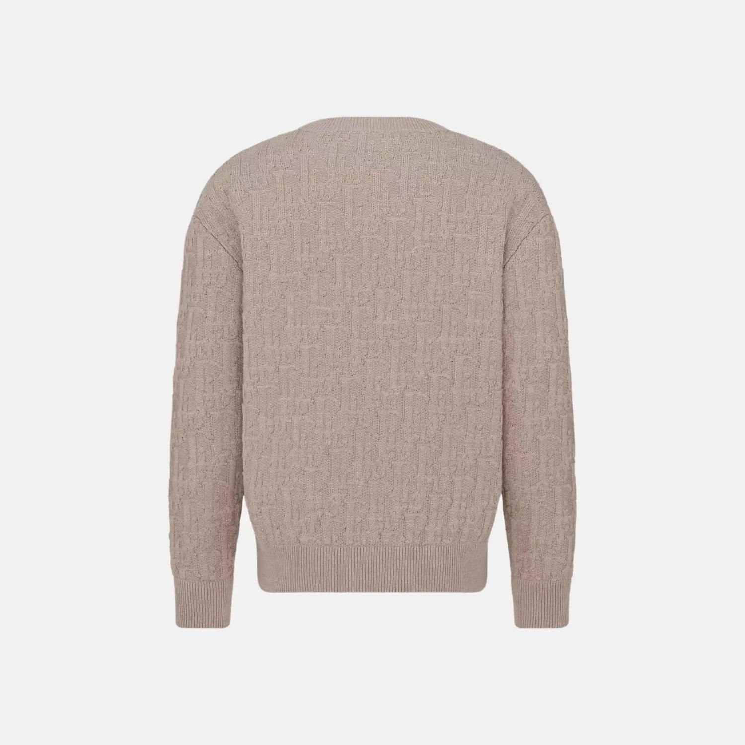 Dior Oblique Sweater In Cotton Blend Jacquard, Beige, Back